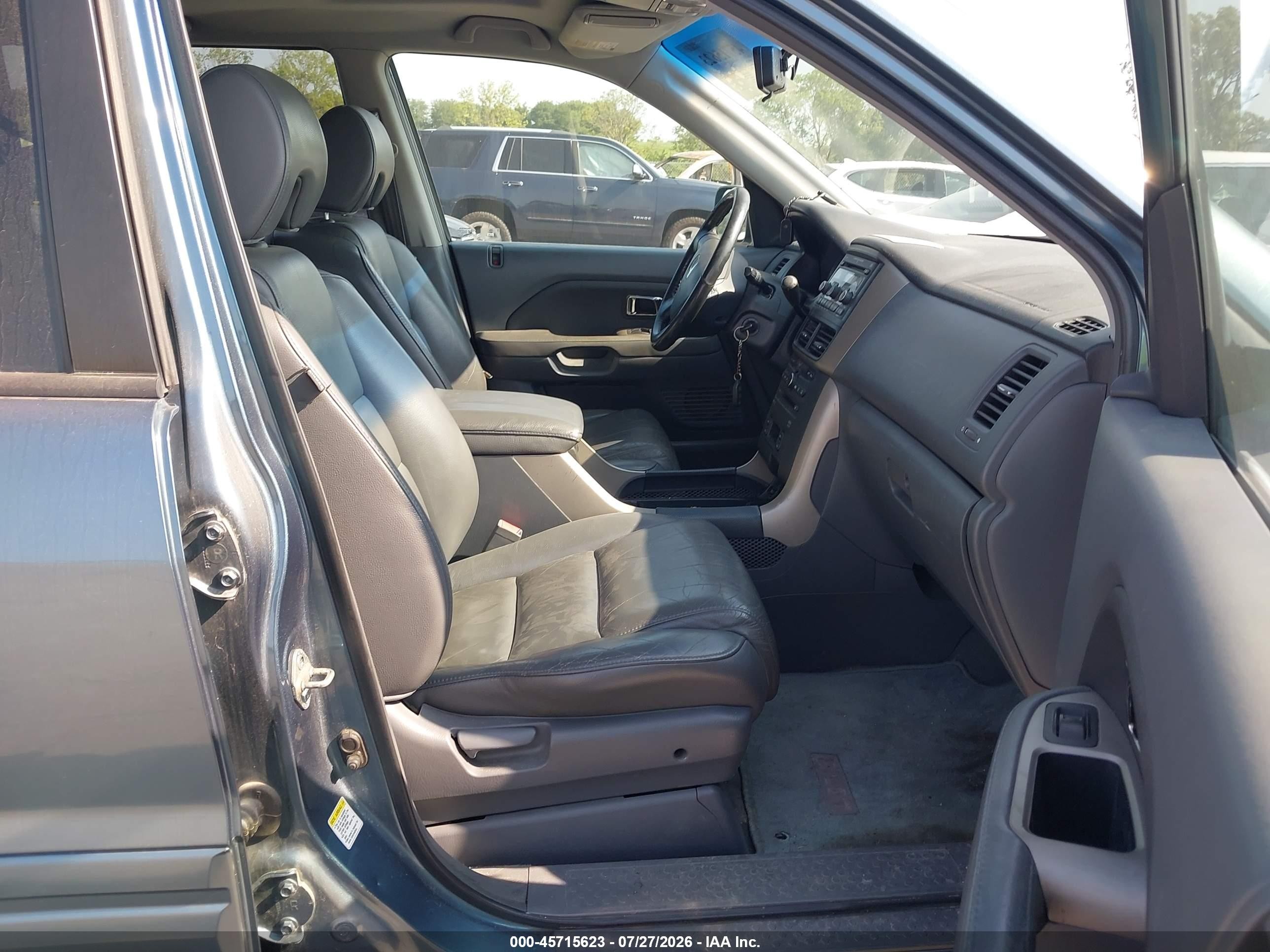 2006 Honda Pilot Ex-l Blue vin: 5FNYF18646B016017