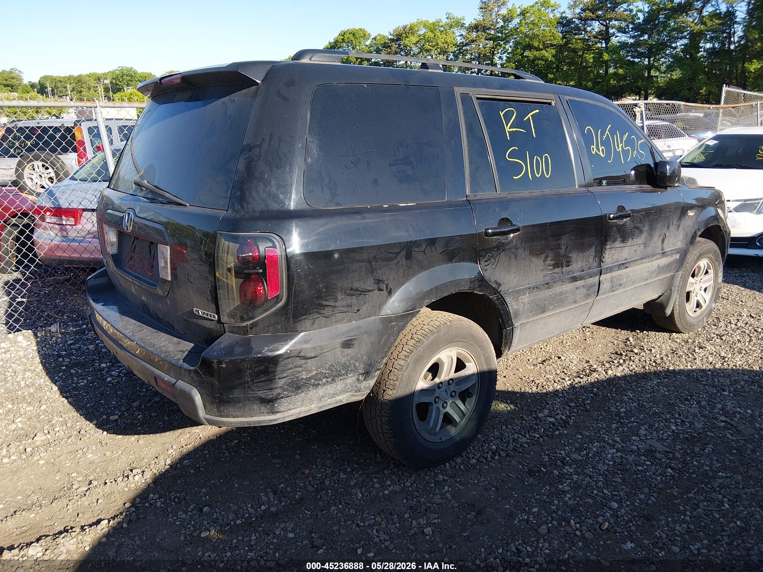 2008 Honda Pilot Ex-l Black vin: 5FNYF18648B025688