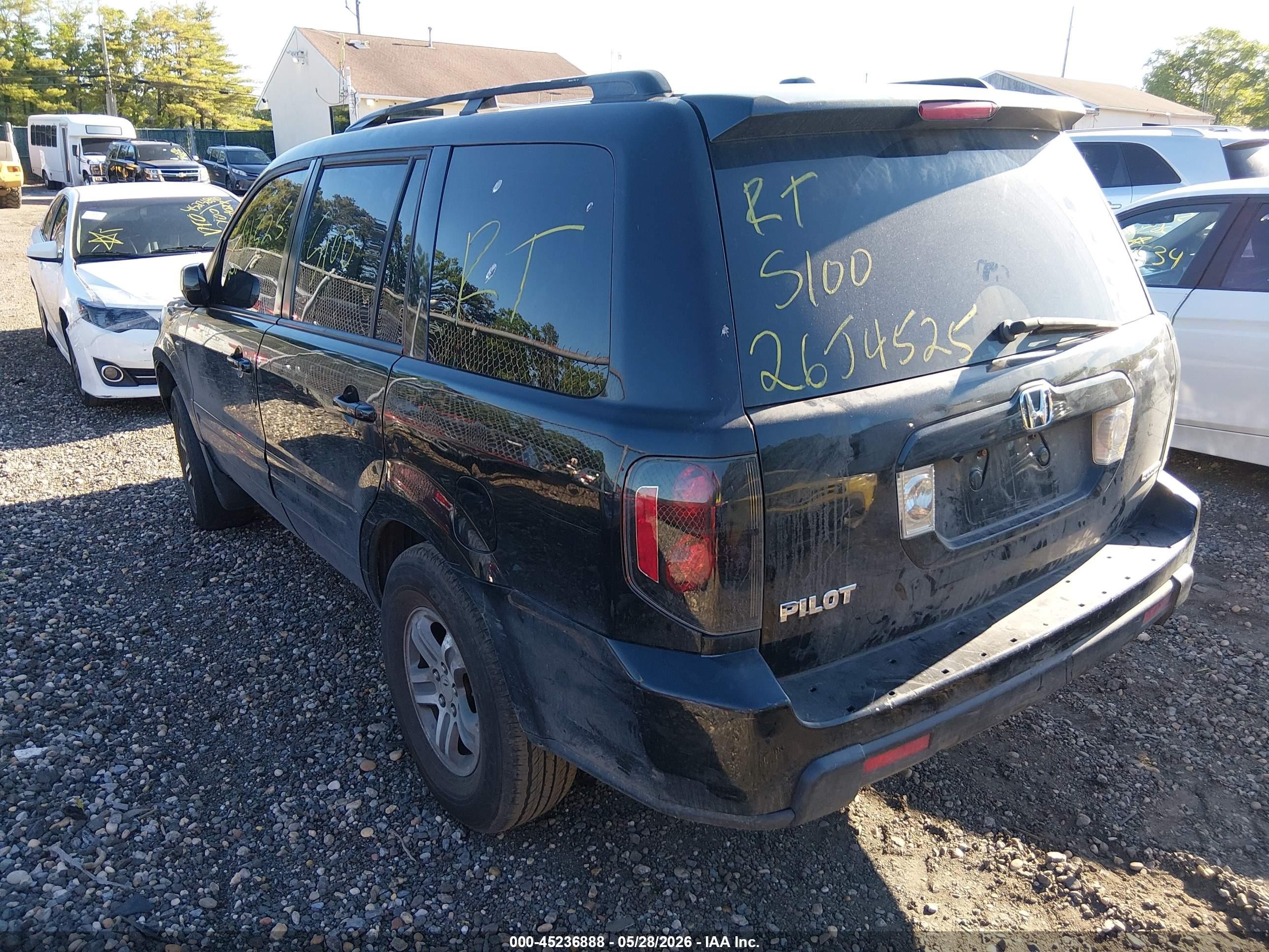 2008 Honda Pilot Ex-l Black vin: 5FNYF18648B025688