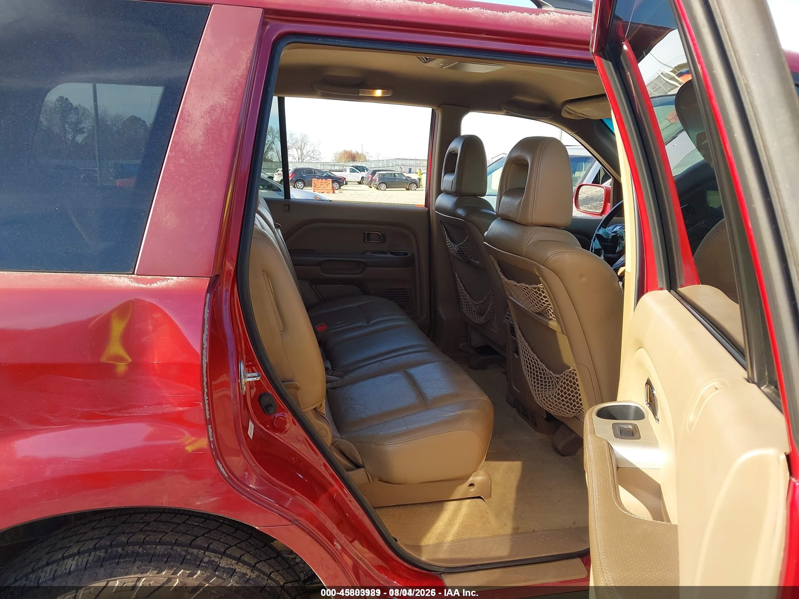 2004 Honda Pilot Ex-l Burgundy vin: 5FNYF18654B007419