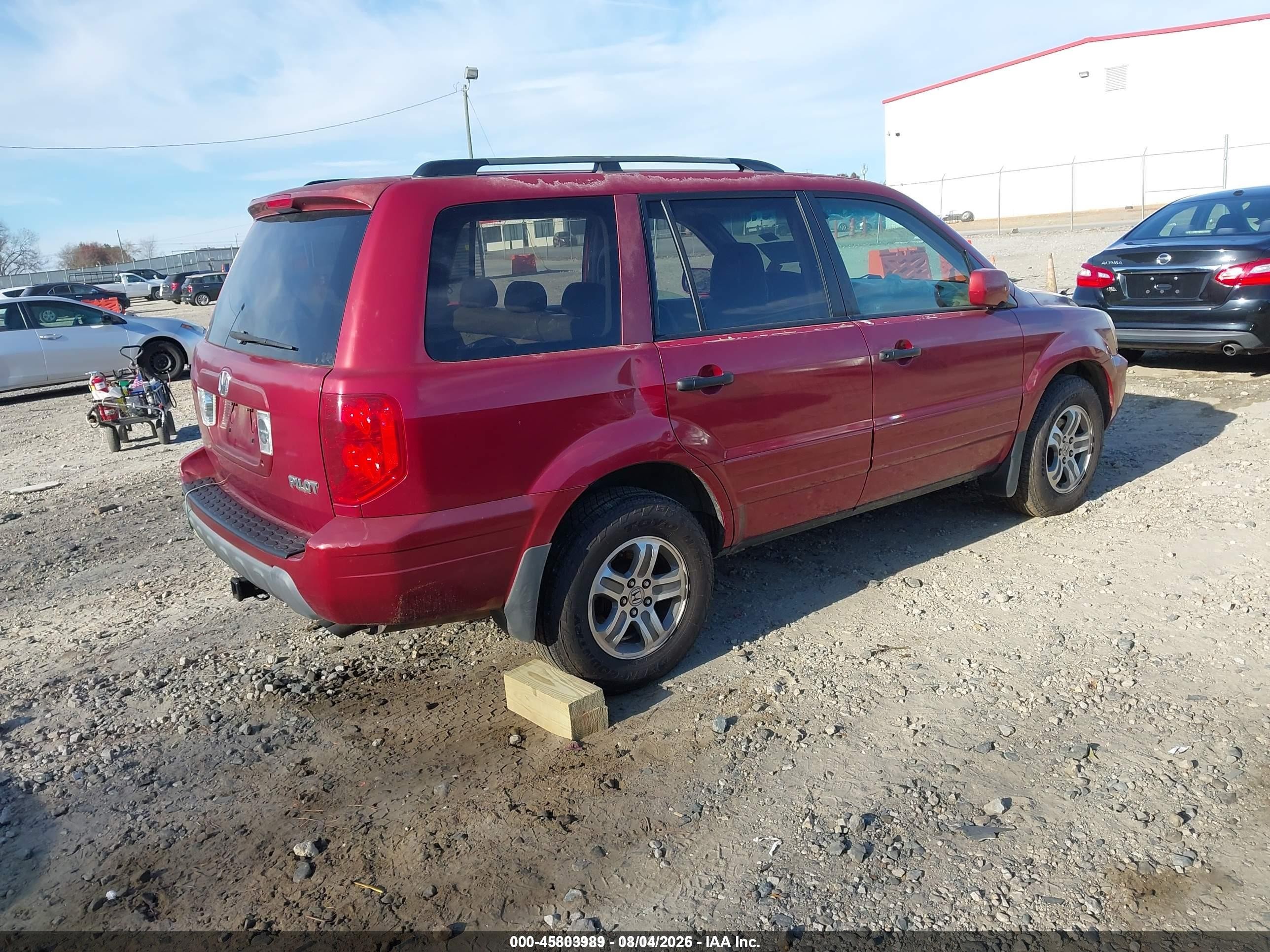 2004 Honda Pilot Ex-l Burgundy vin: 5FNYF18654B007419