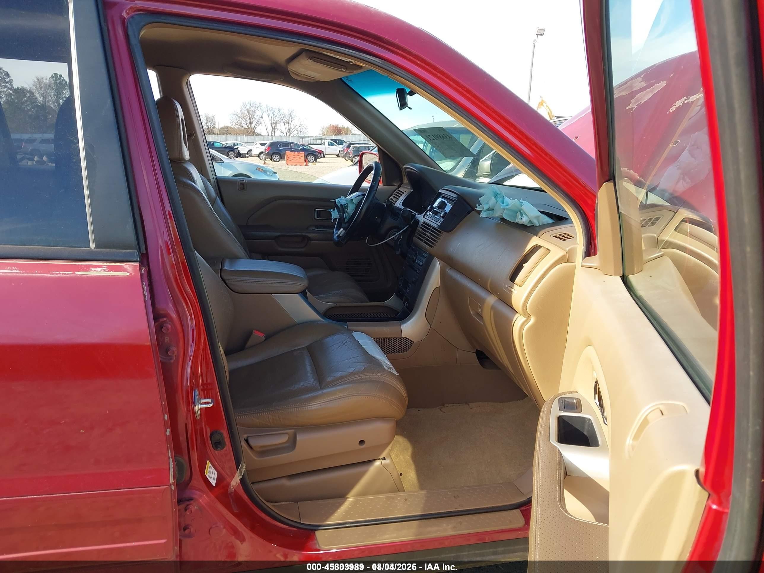 2004 Honda Pilot Ex-l Burgundy vin: 5FNYF18654B007419