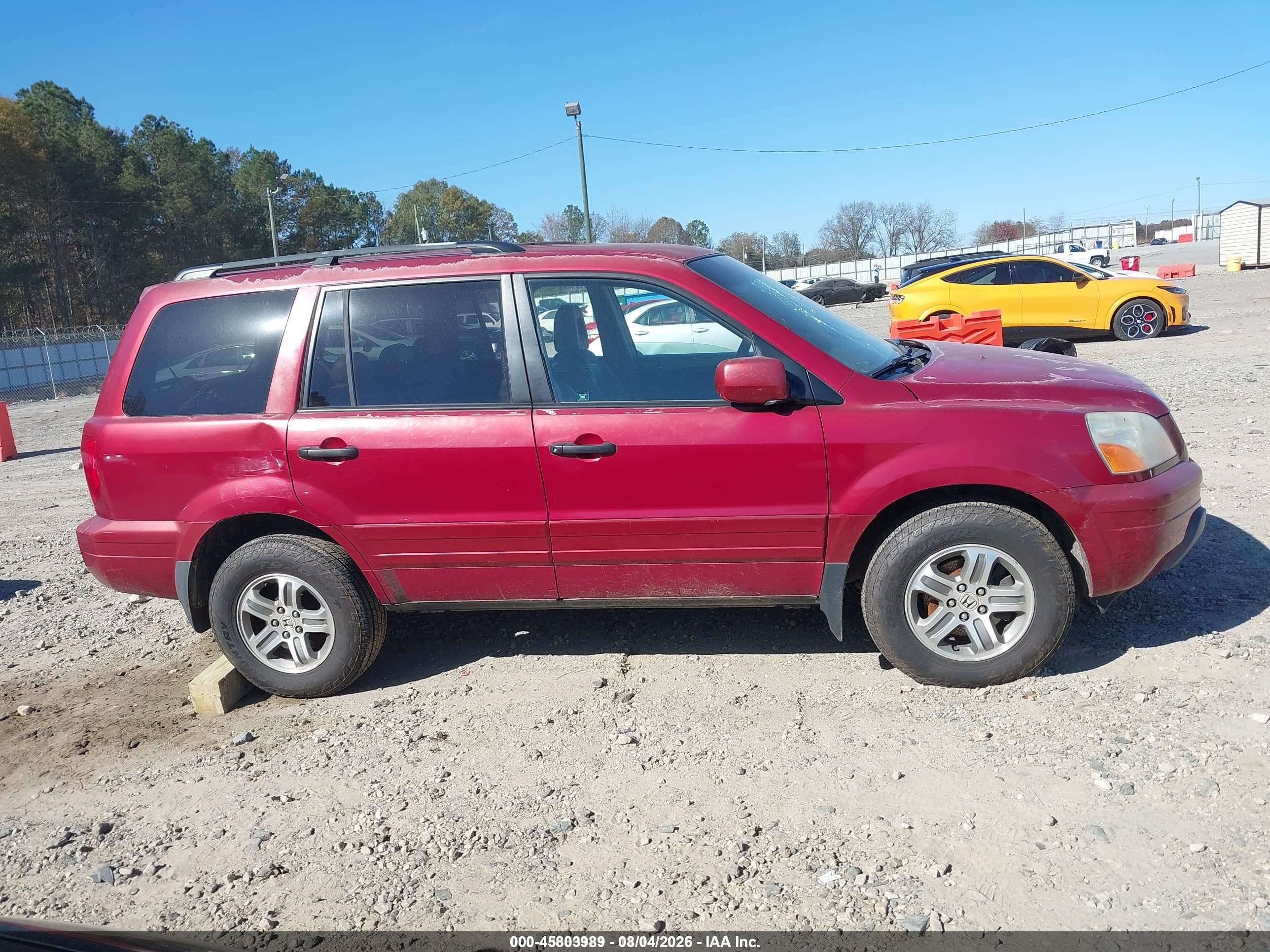 2004 Honda Pilot Ex-l Burgundy vin: 5FNYF18654B007419