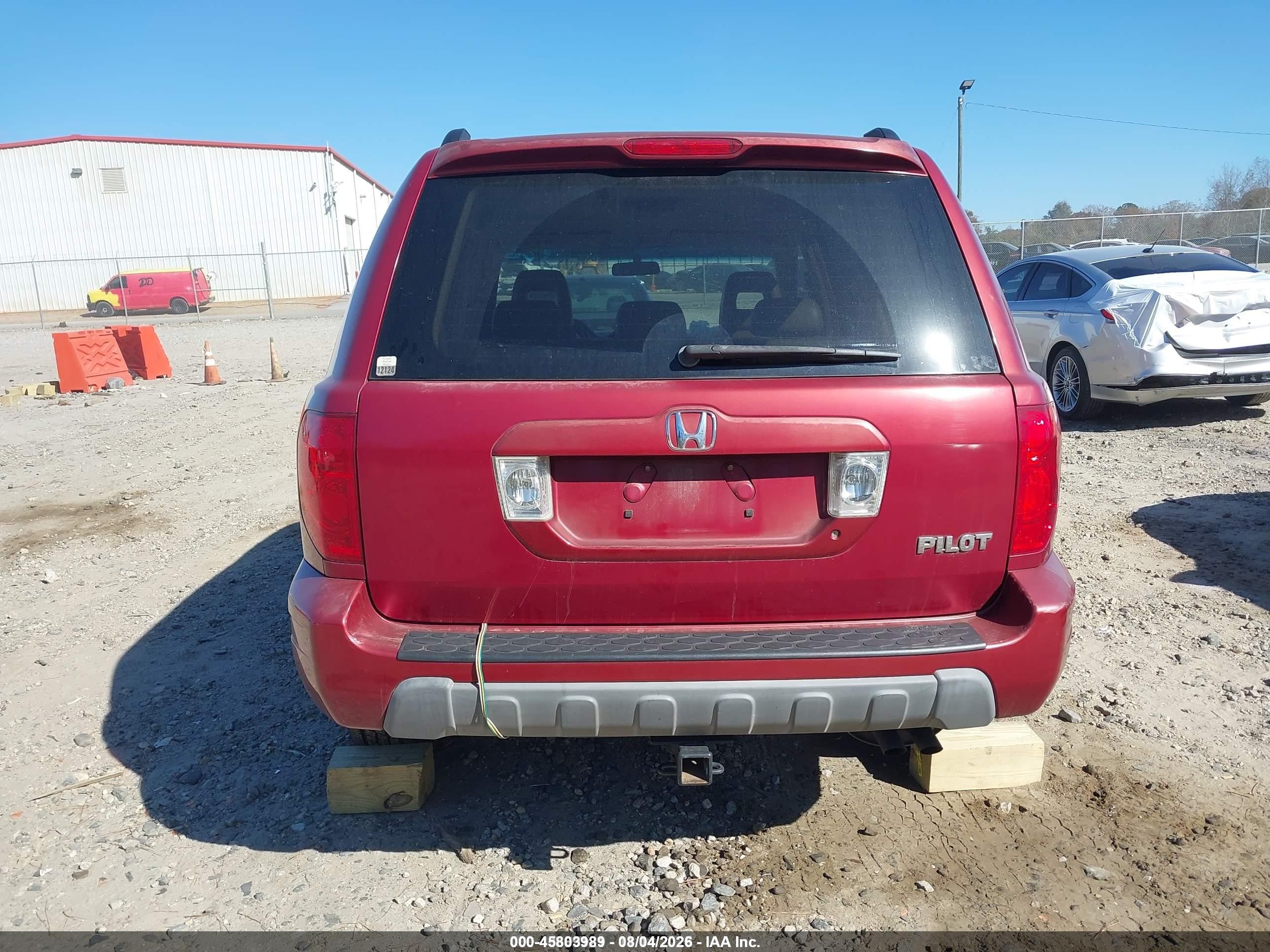2004 Honda Pilot Ex-l Burgundy vin: 5FNYF18654B007419
