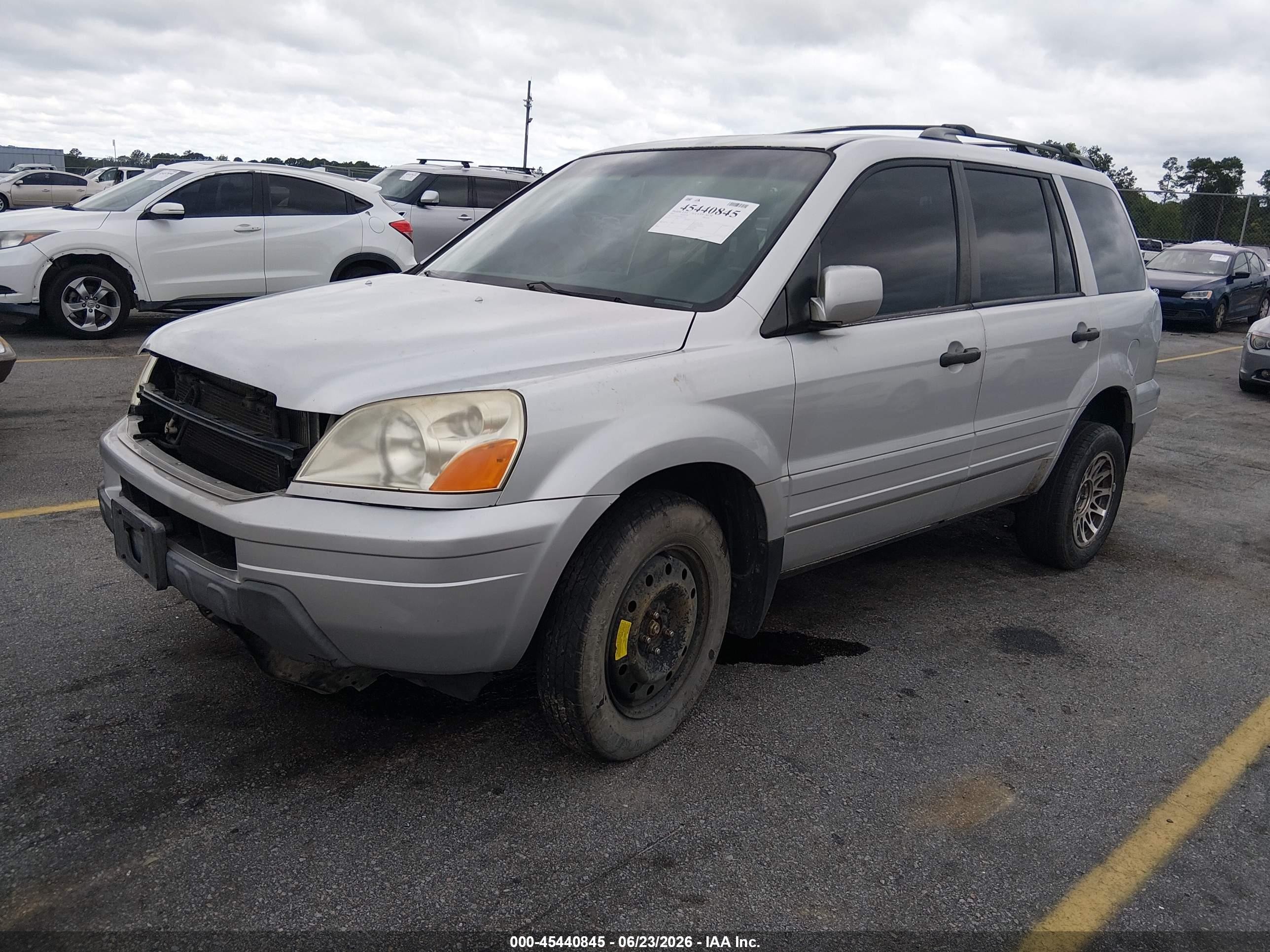 2005 Honda Pilot Ex-l Silver vin: 5FNYF18655B011293