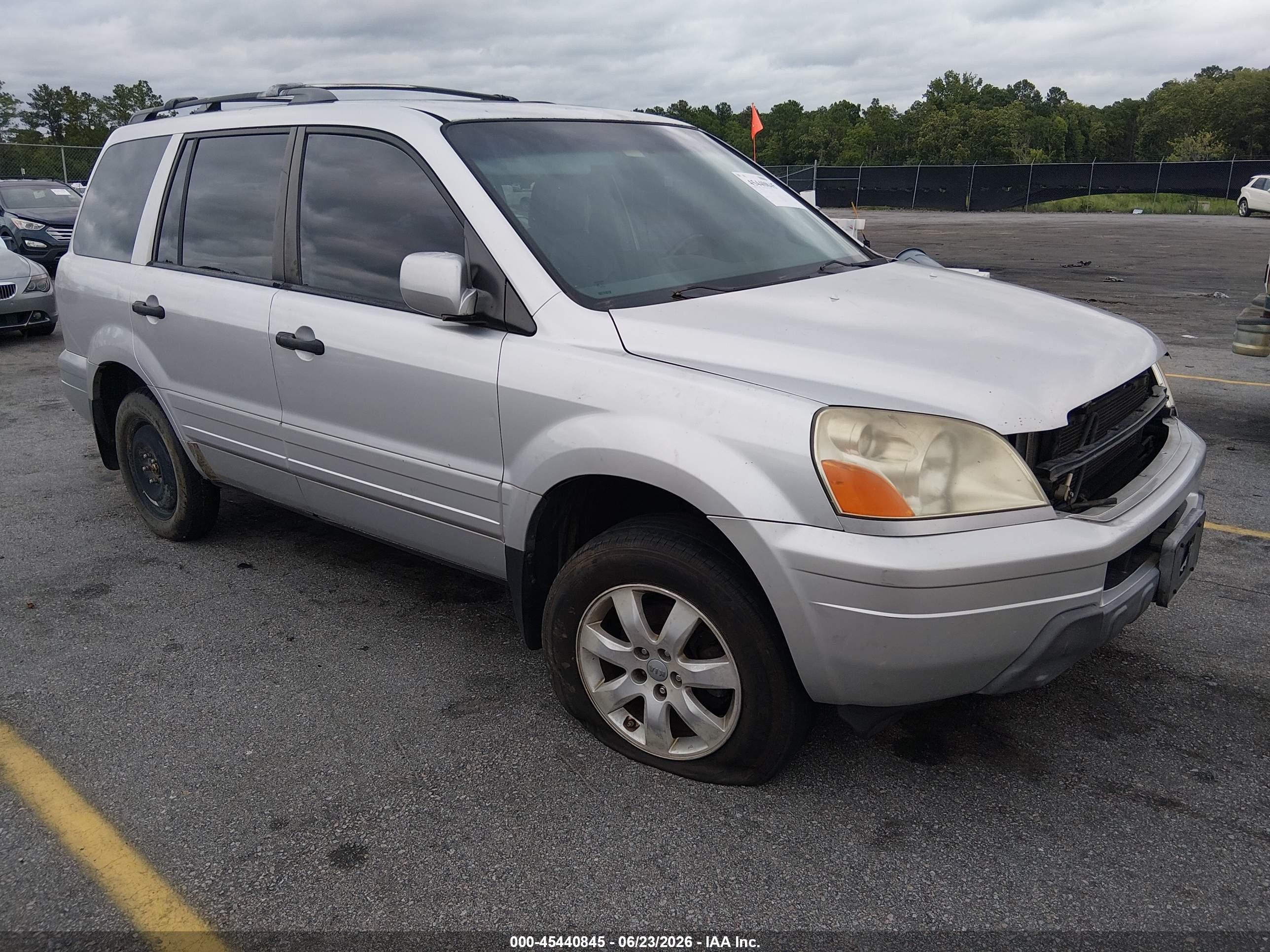 2005 Honda Pilot Ex-l Silver vin: 5FNYF18655B011293