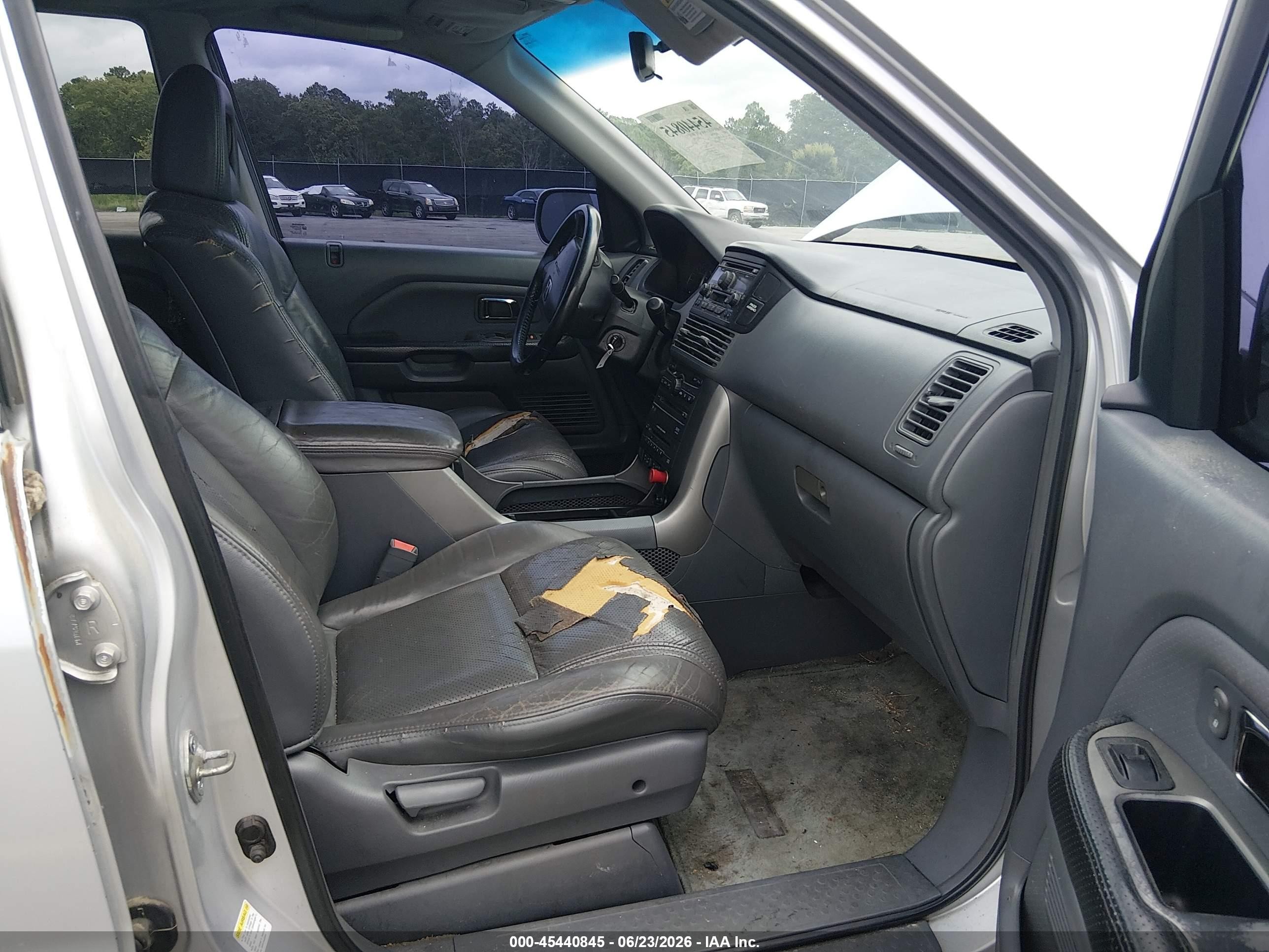 2005 Honda Pilot Ex-l Silver vin: 5FNYF18655B011293