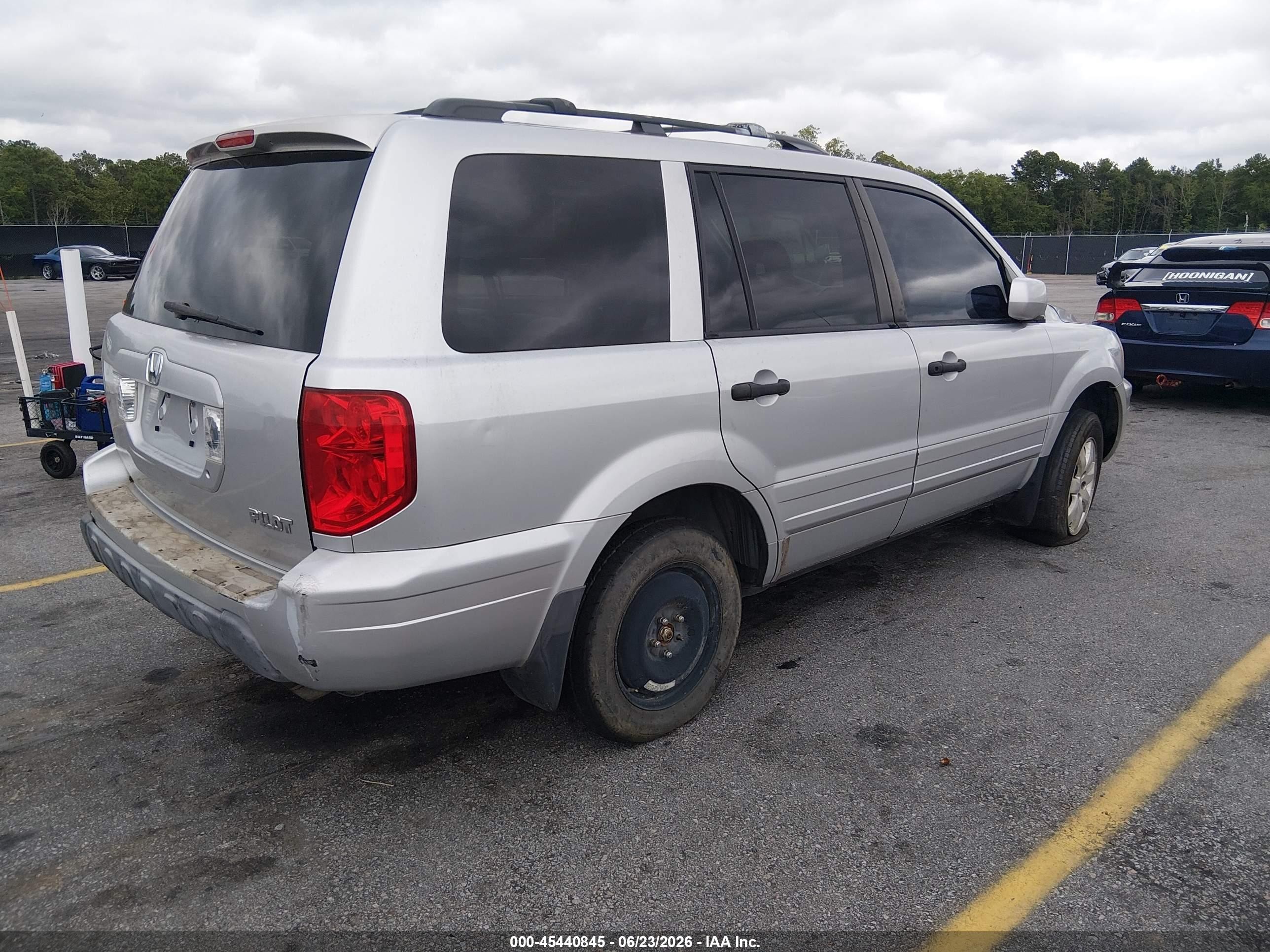 2005 Honda Pilot Ex-l Silver vin: 5FNYF18655B011293