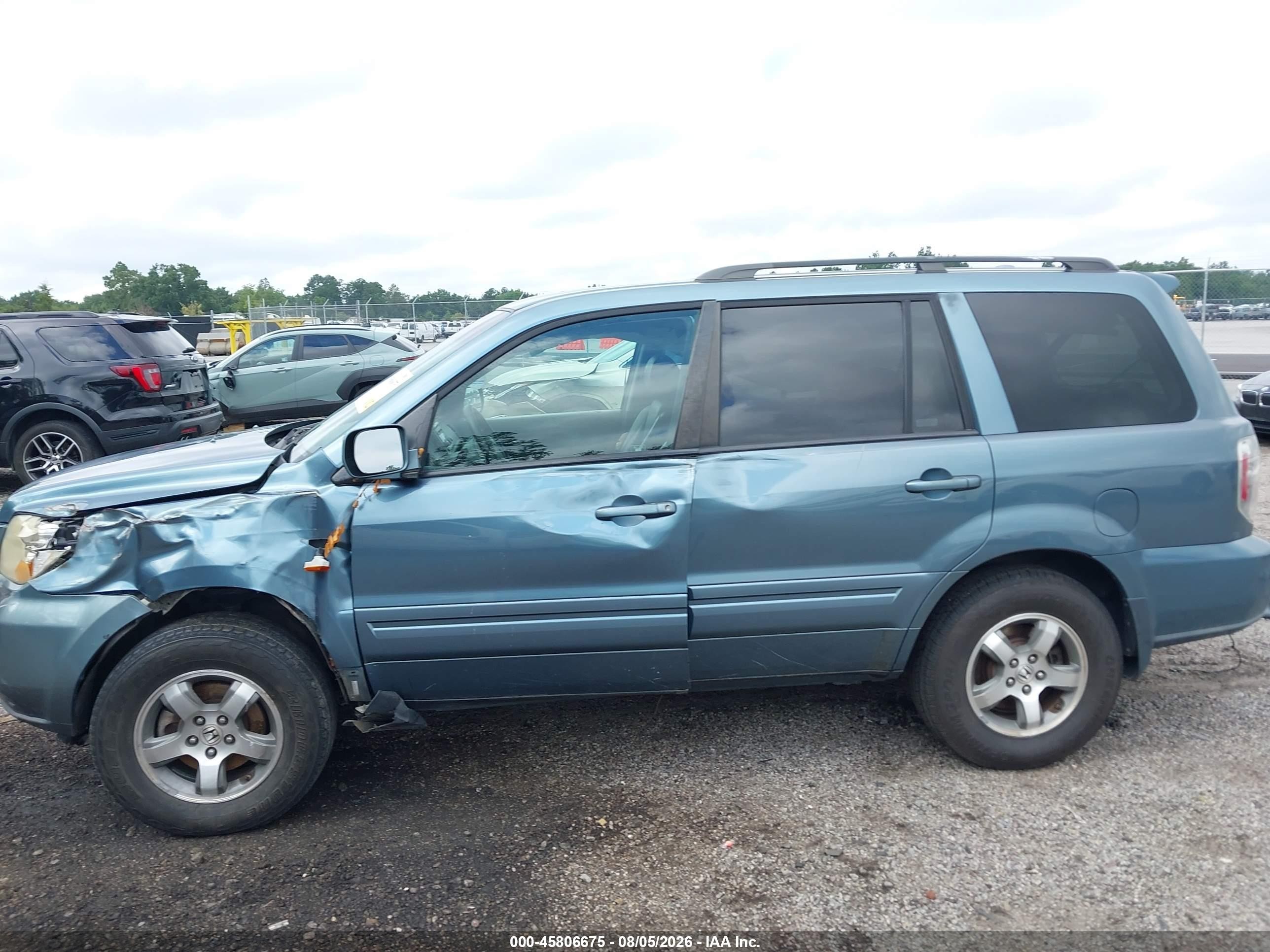 2006 Honda Pilot Ex-l Blue vin: 5FNYF18656B020092