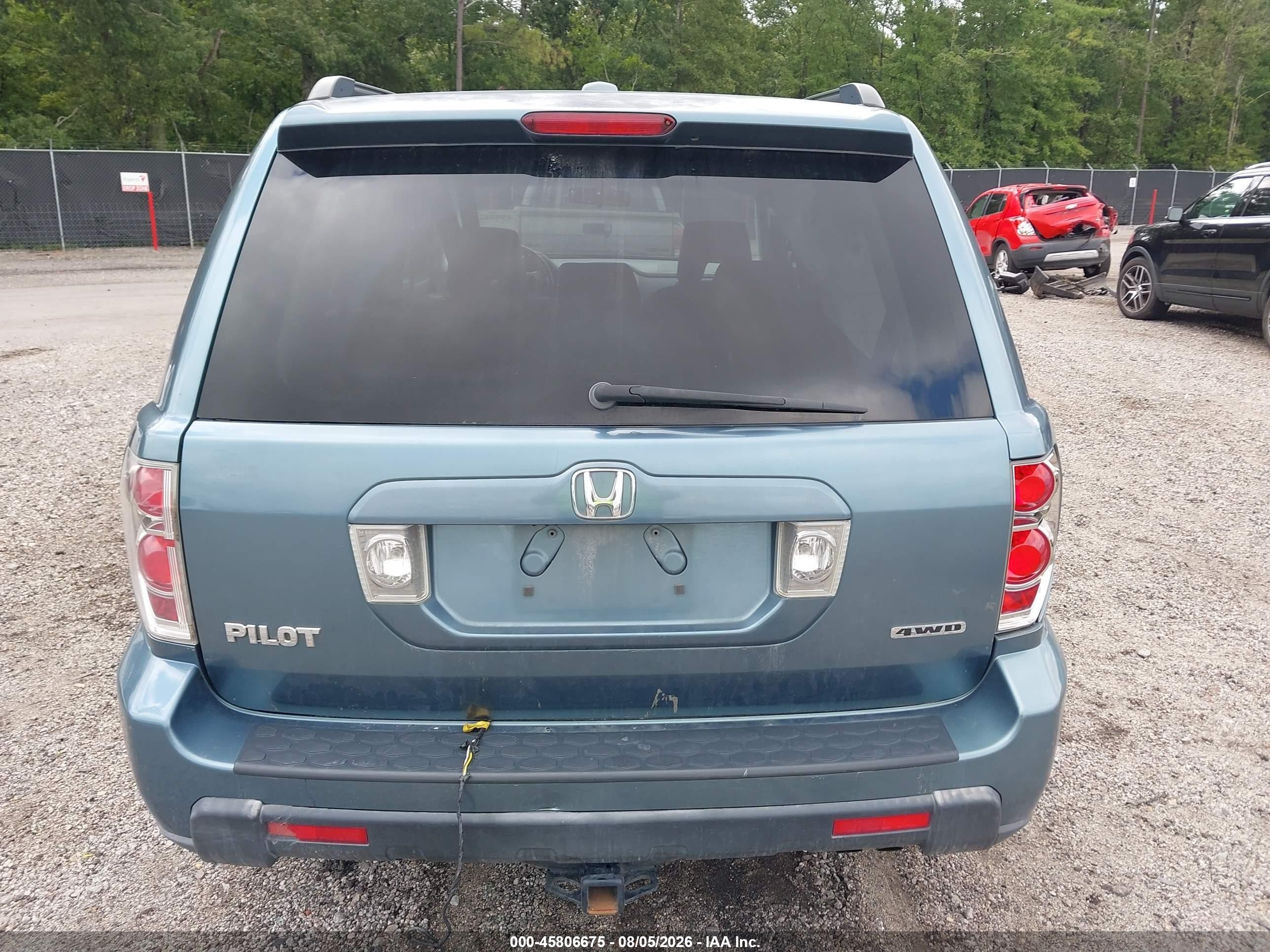 2006 Honda Pilot Ex-l Blue vin: 5FNYF18656B020092