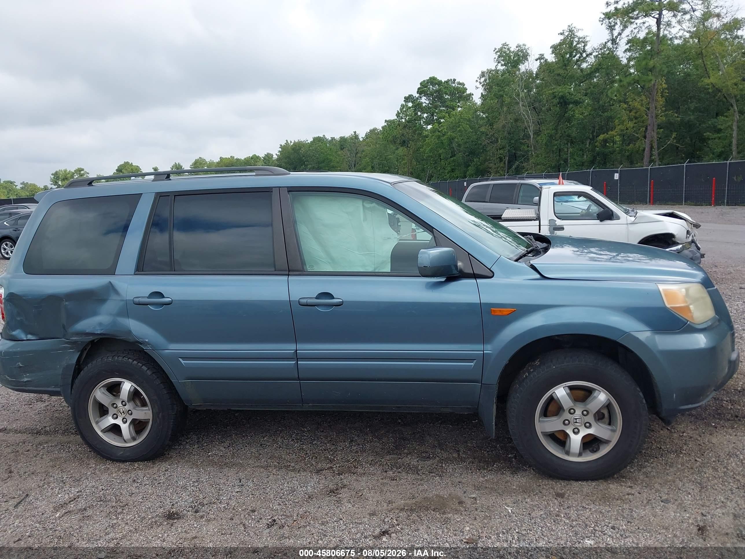 2006 Honda Pilot Ex-l Blue vin: 5FNYF18656B020092
