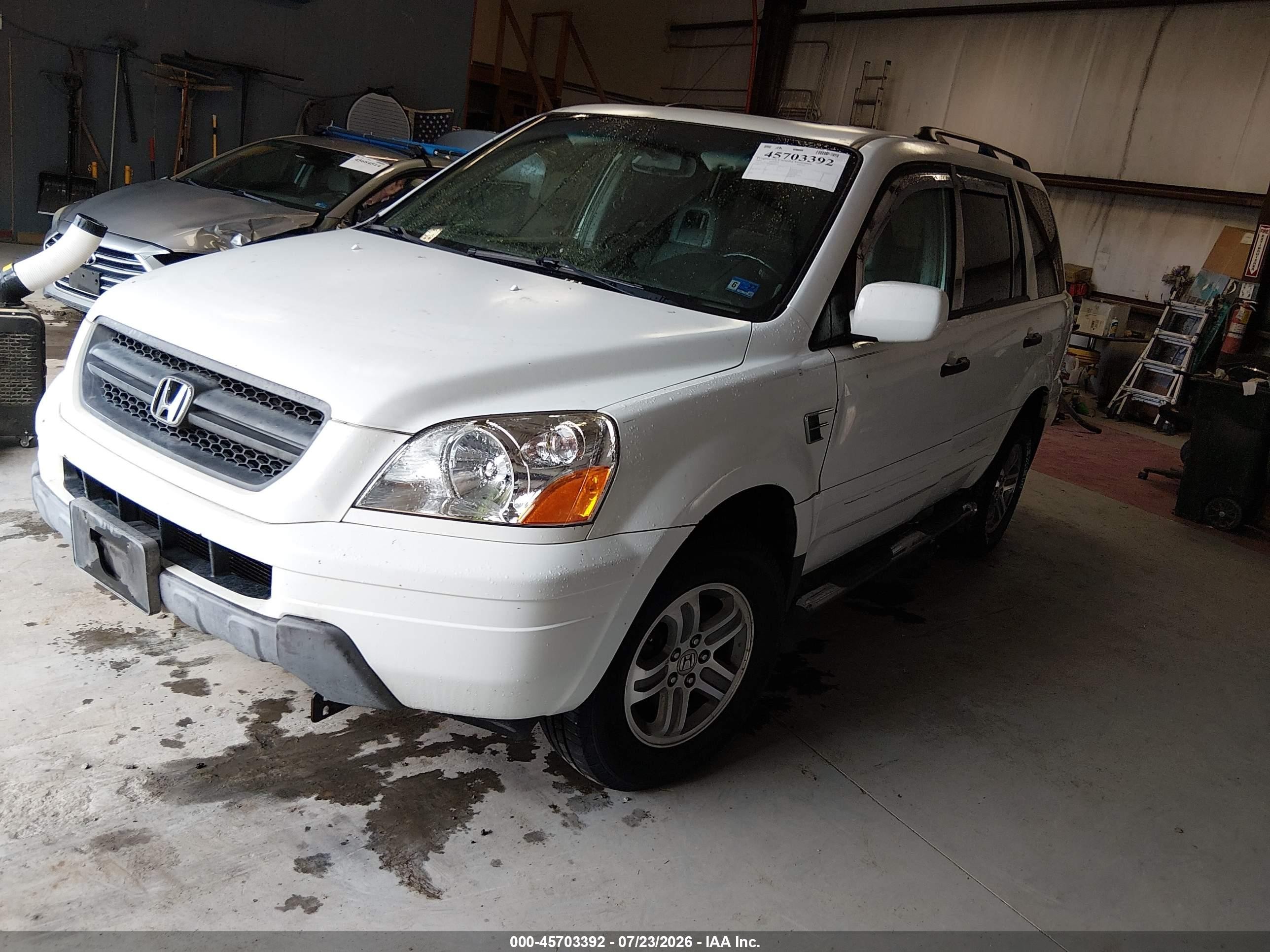 2005 Honda Pilot Ex-l Белый vin: 5FNYF18665B009195