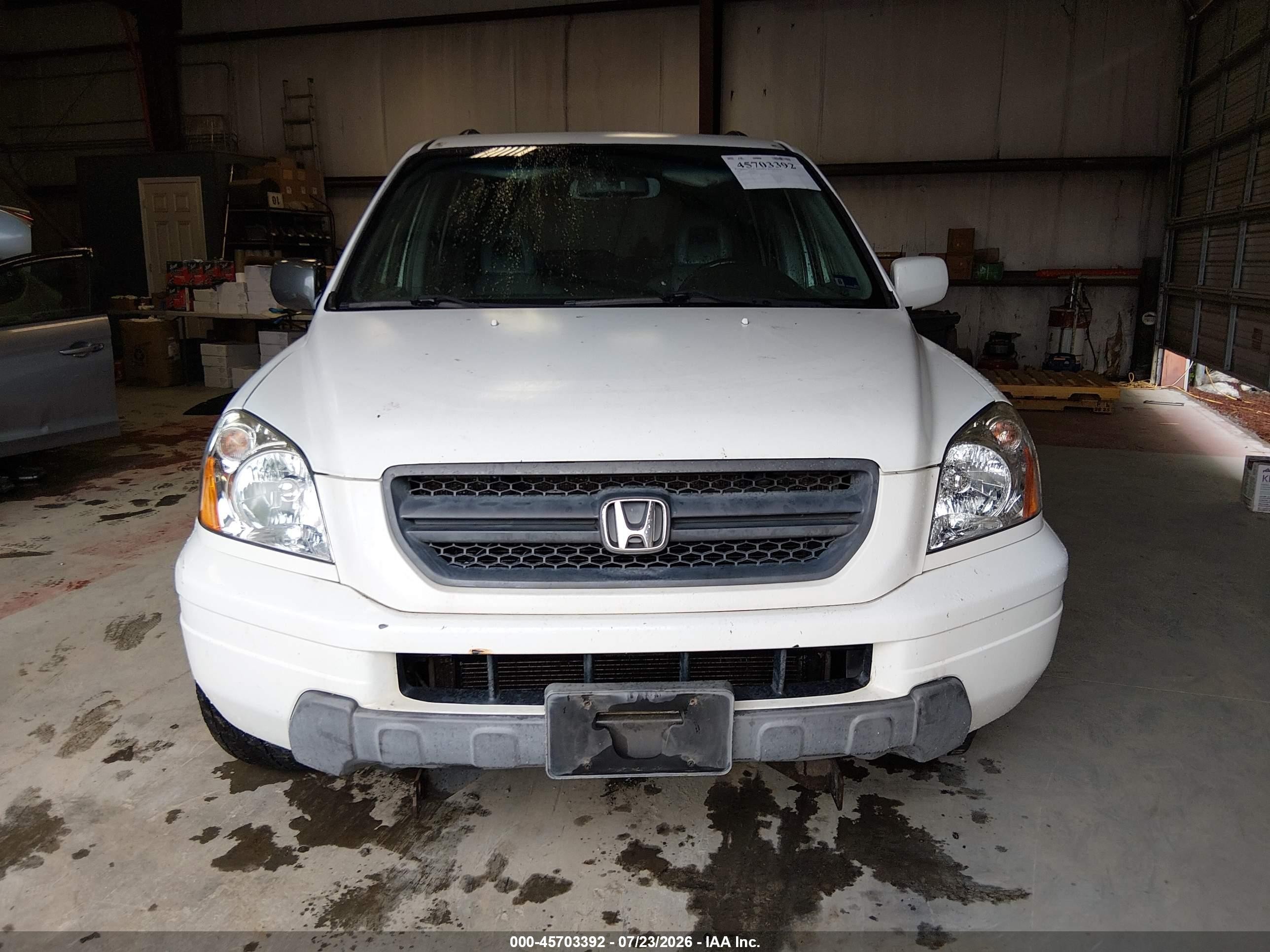 2005 Honda Pilot Ex-l Белый vin: 5FNYF18665B009195