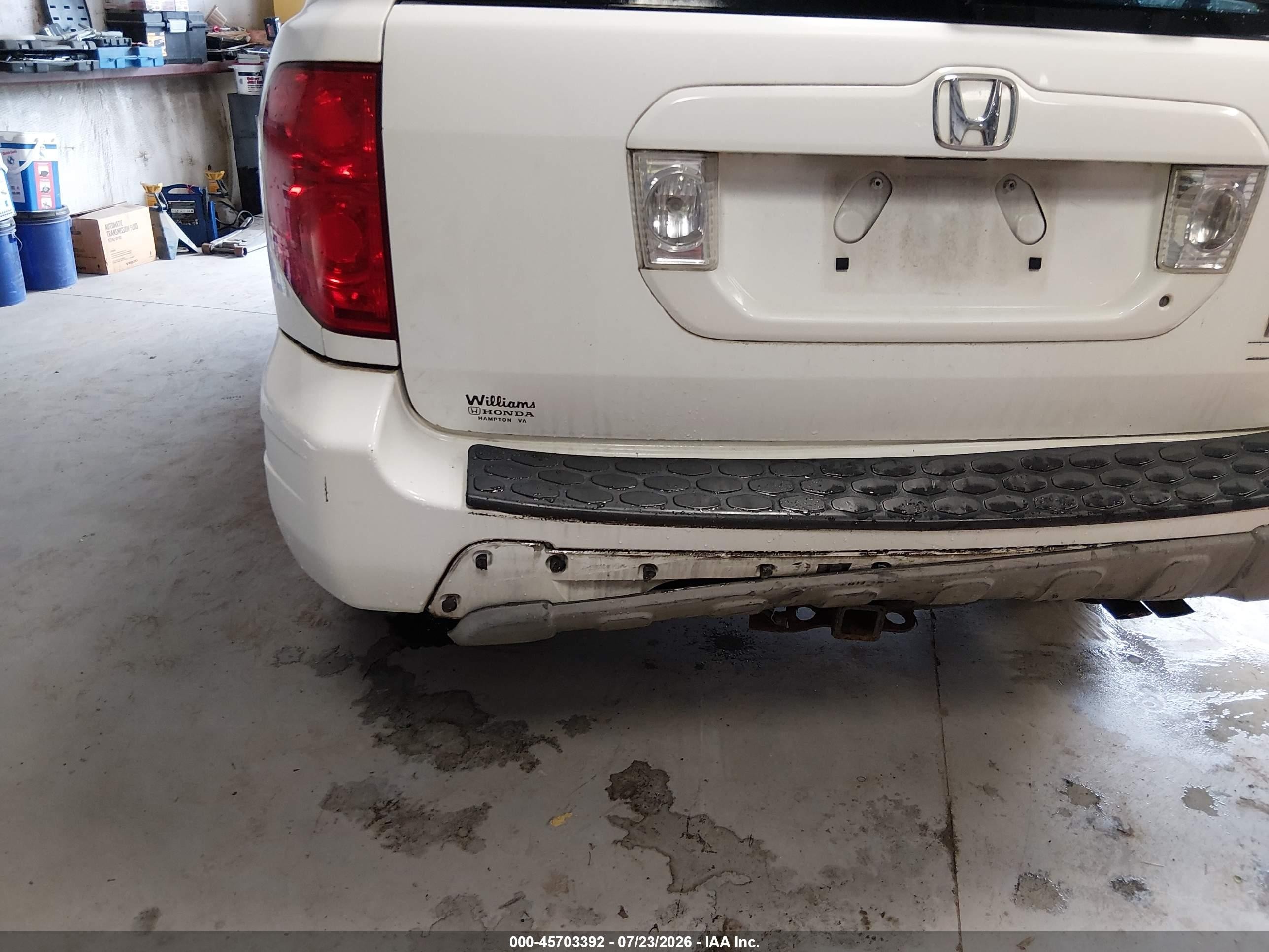 2005 Honda Pilot Ex-l Белый vin: 5FNYF18665B009195