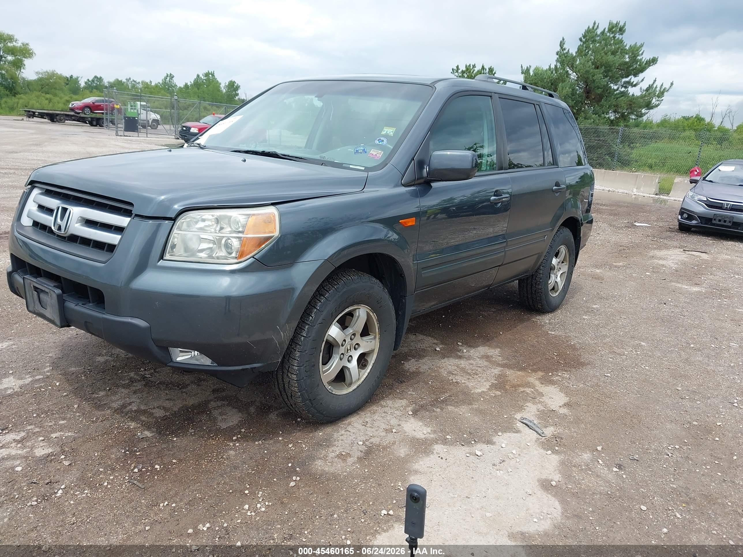 2006 Honda Pilot Ex-l Gray vin: 5FNYF18666B014978