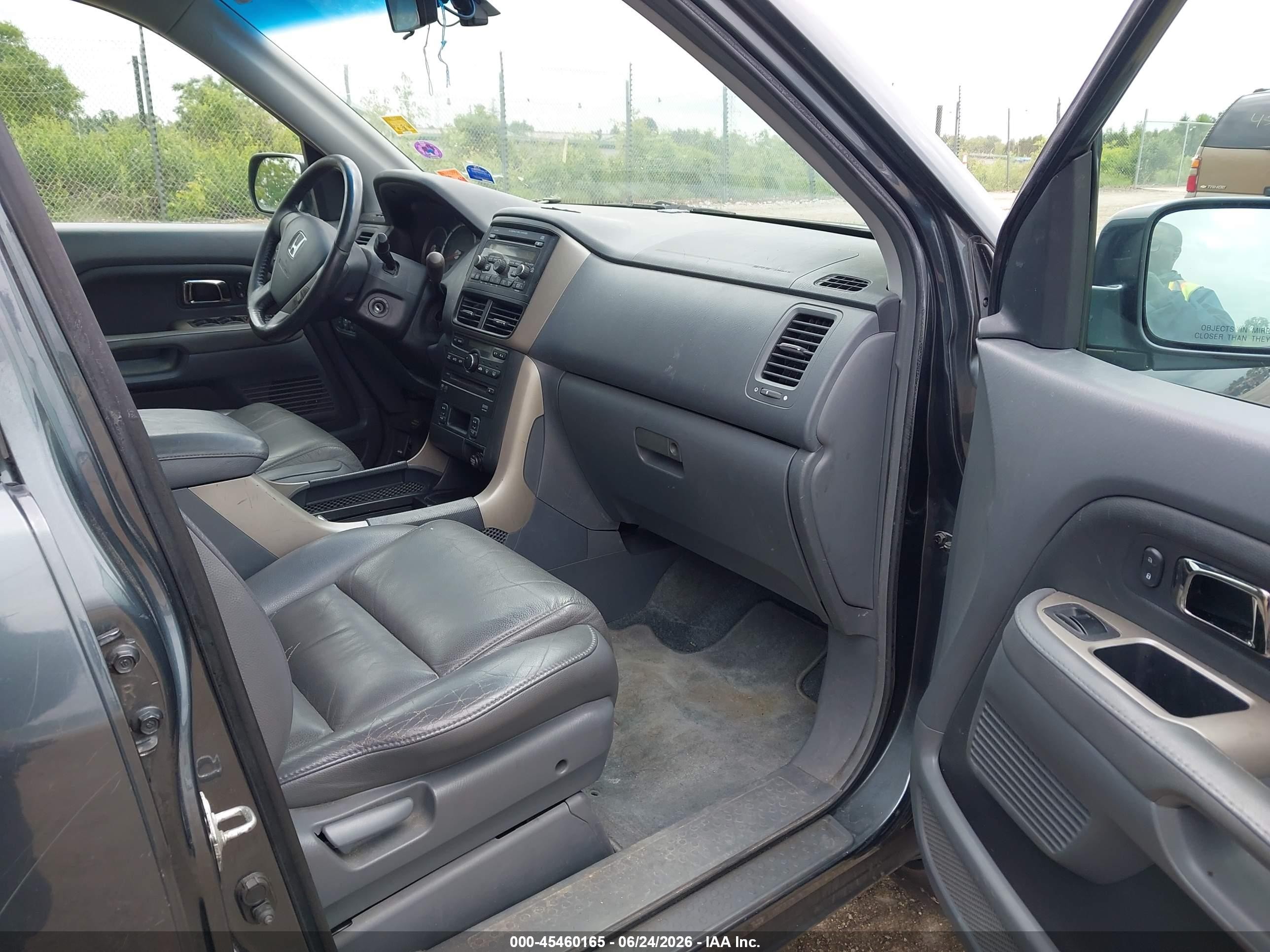2006 Honda Pilot Ex-l Gray vin: 5FNYF18666B014978