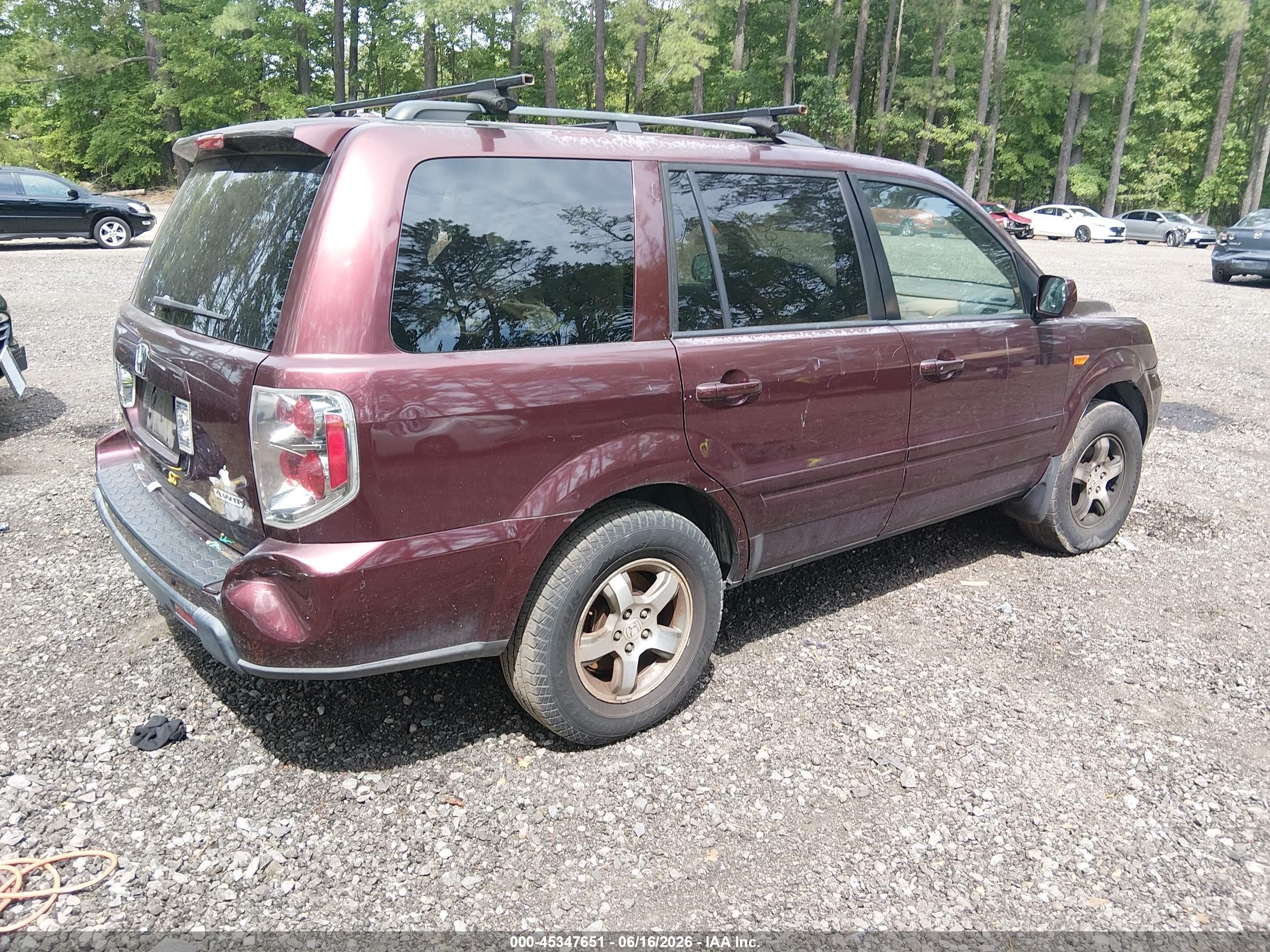 2007 Honda Pilot Ex-l Burgundy vin: 5FNYF18667B026260