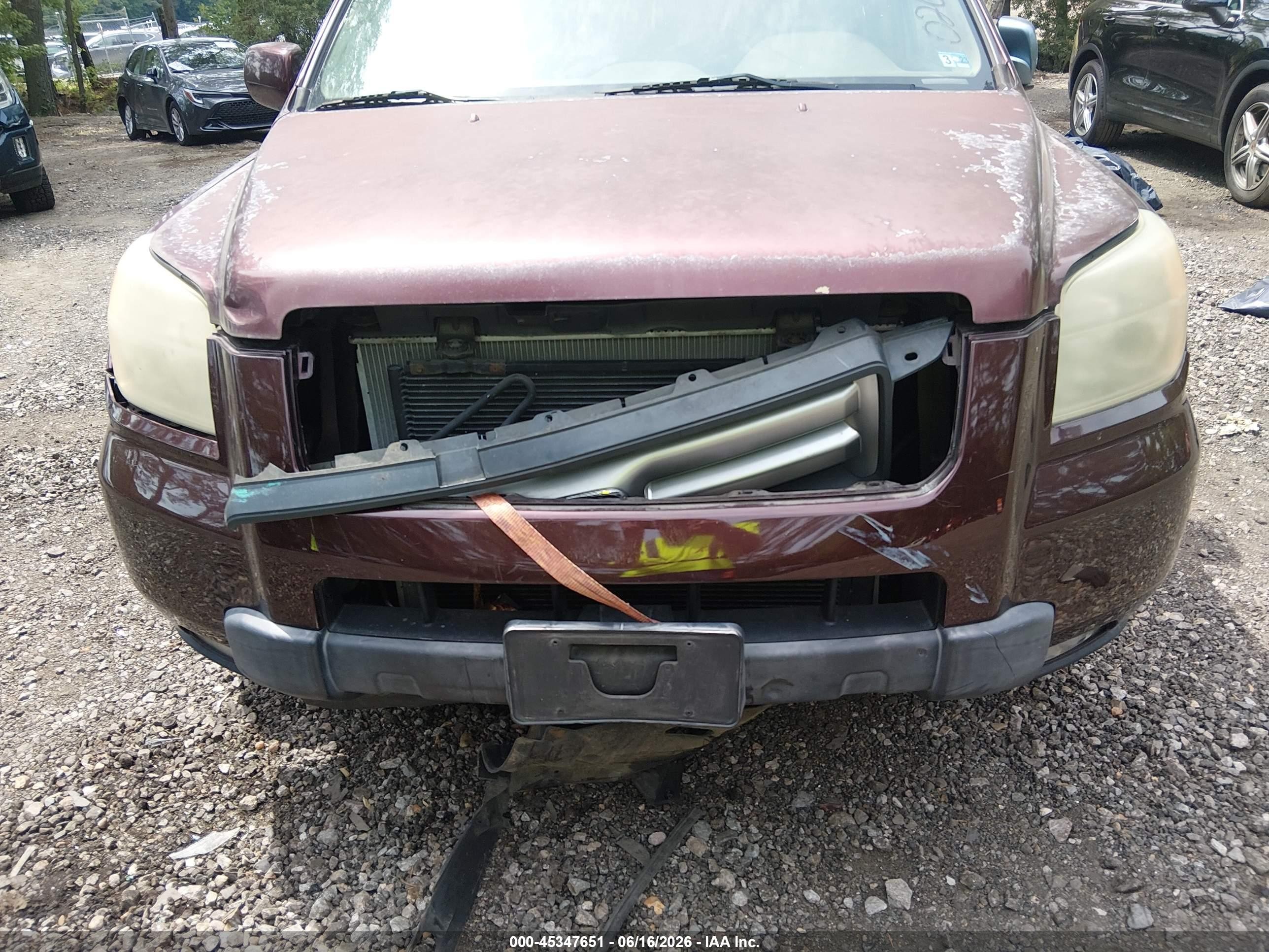 2007 Honda Pilot Ex-l Burgundy vin: 5FNYF18667B026260