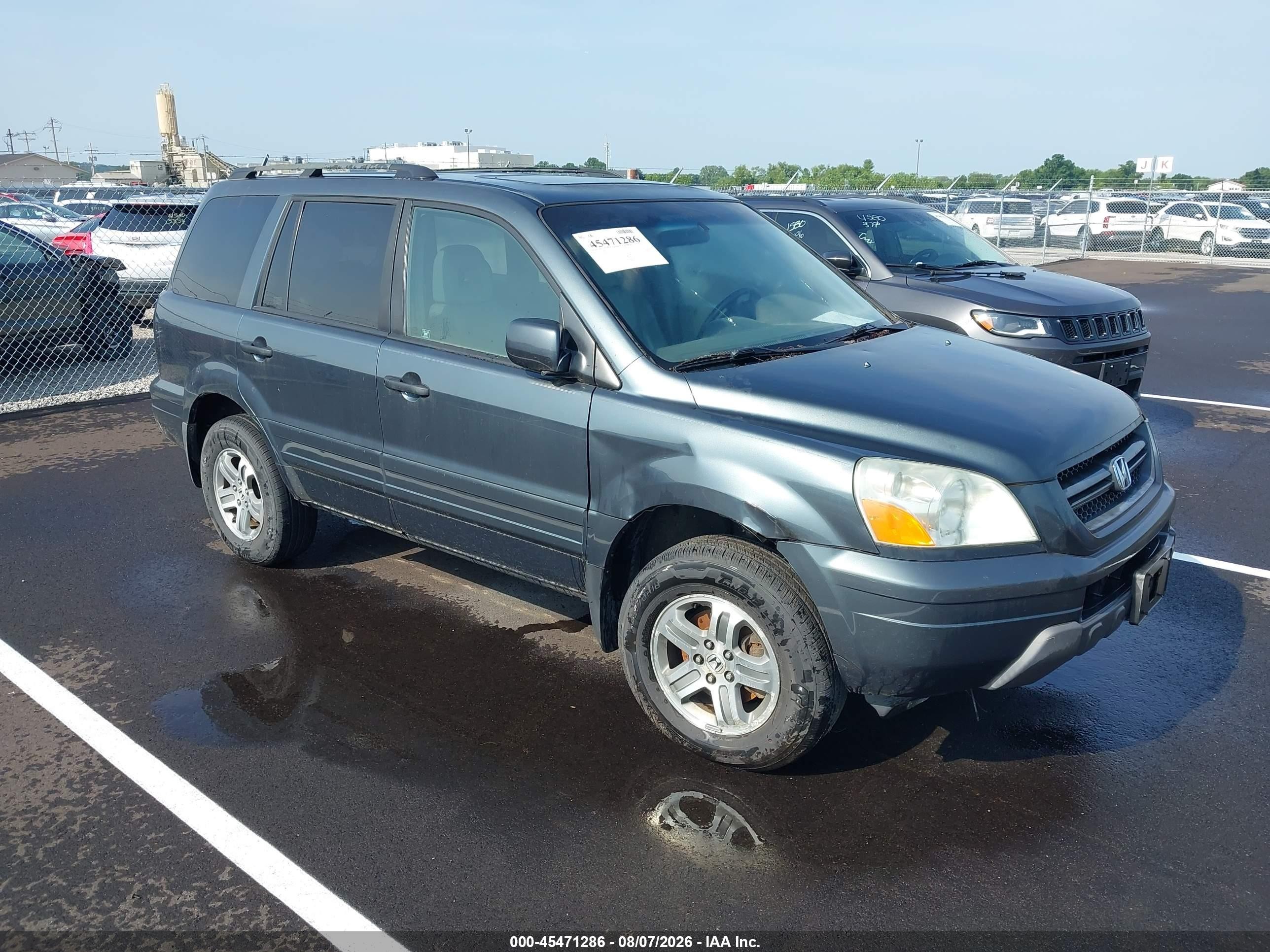2005 Honda Pilot Ex-l Green vin: 5FNYF18675B016463