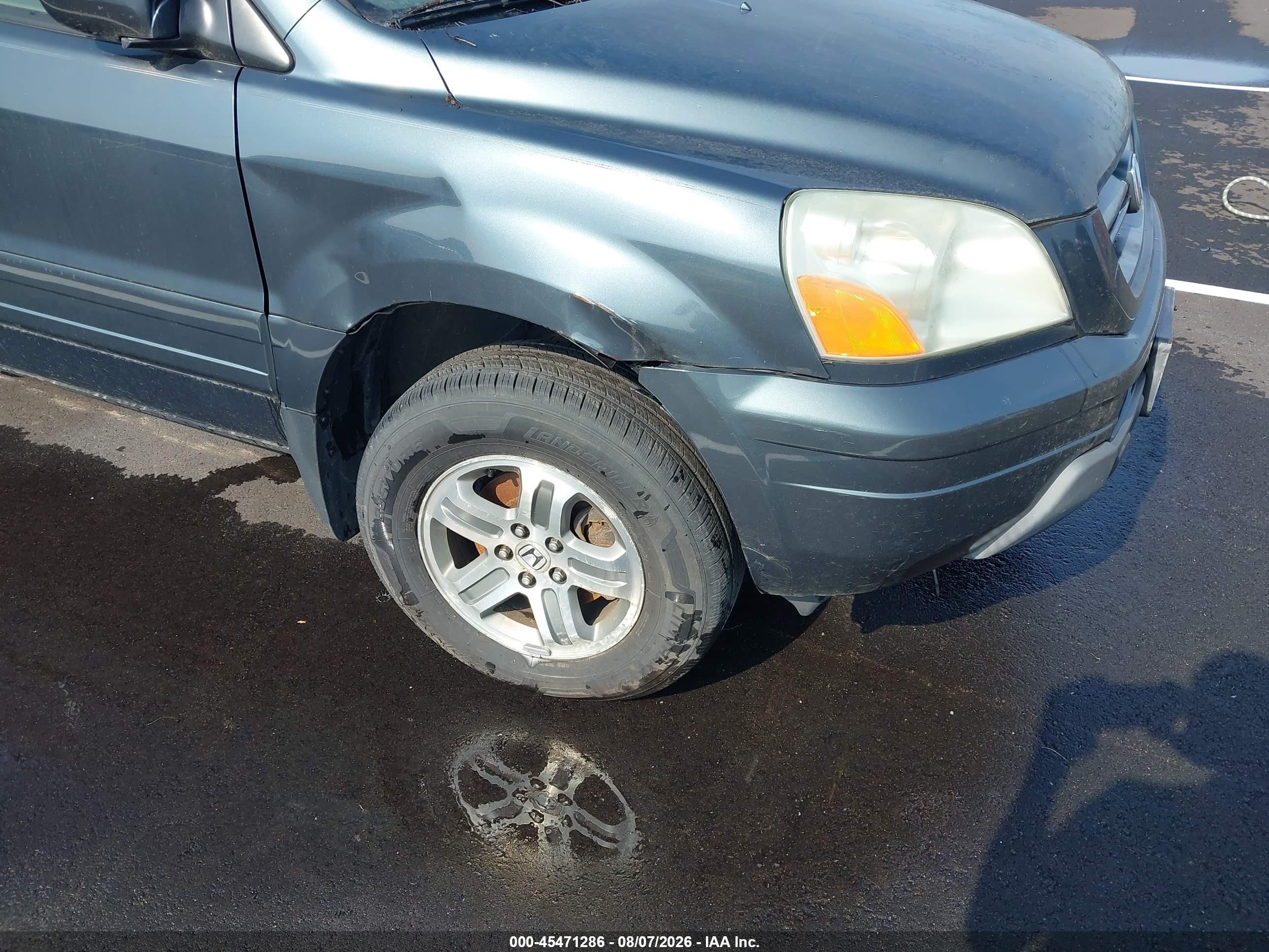 2005 Honda Pilot Ex-l Green vin: 5FNYF18675B016463