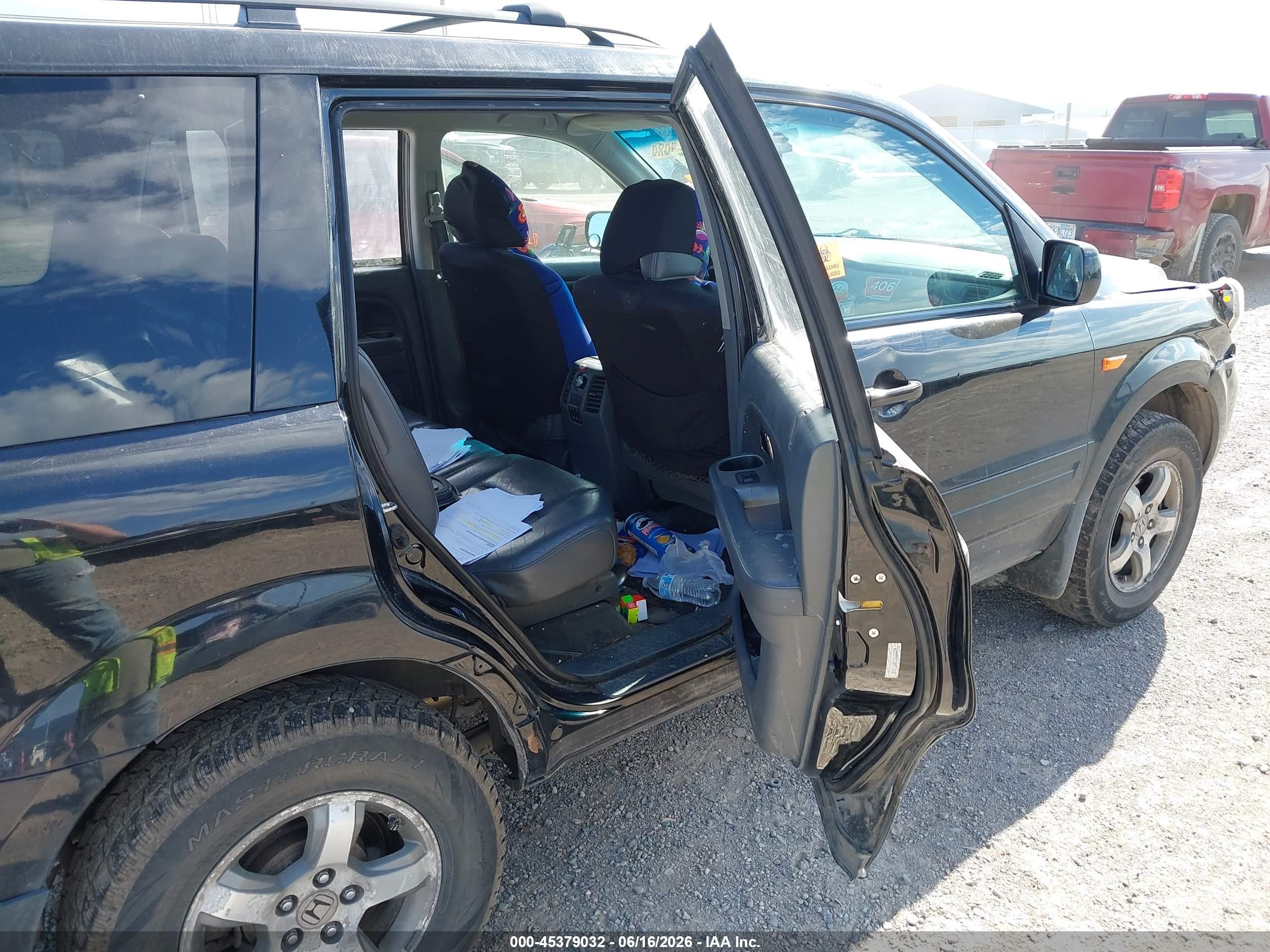 2007 Honda Pilot Ex-l Black vin: 5FNYF18677B022234