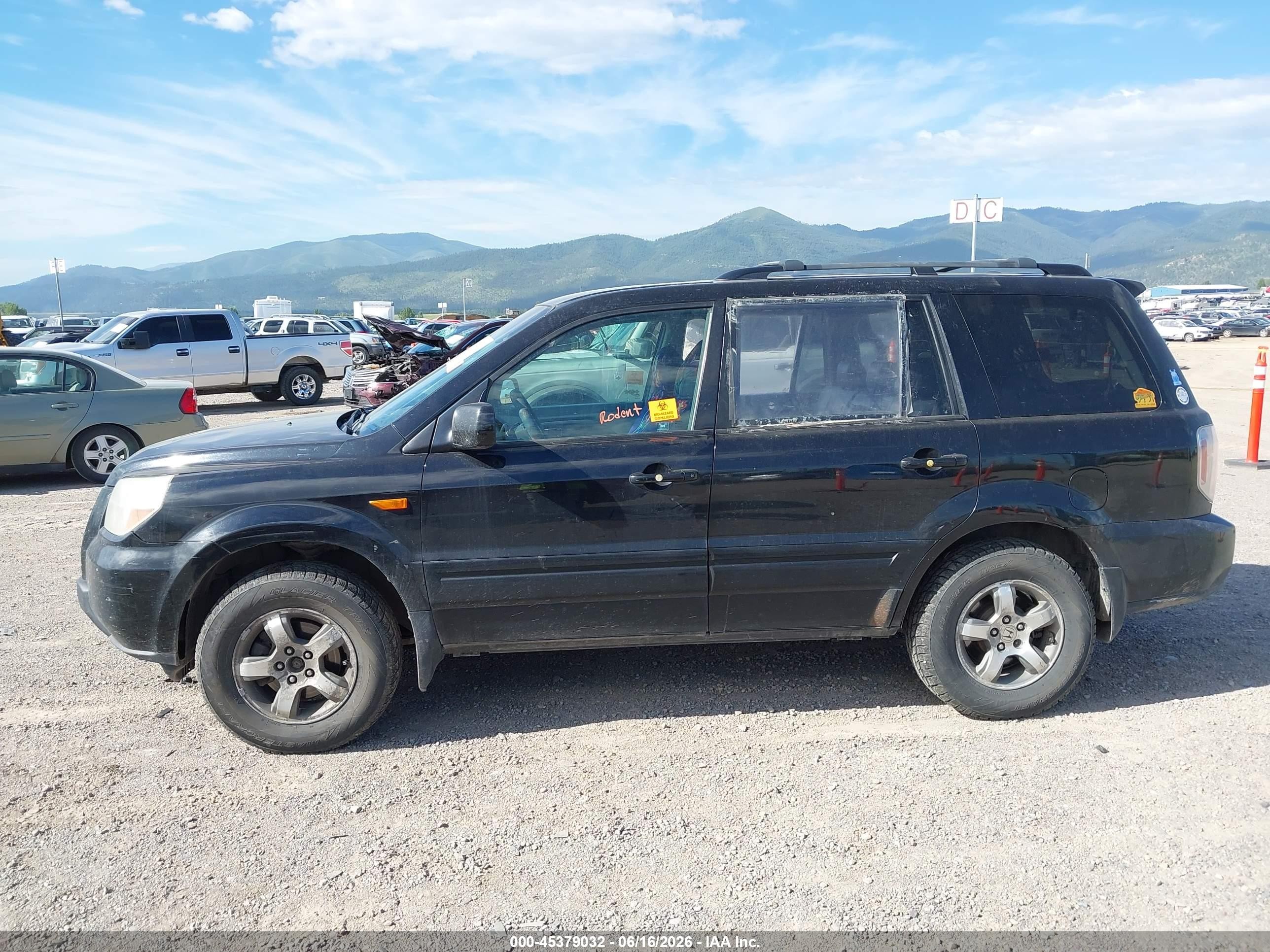 2007 Honda Pilot Ex-l Black vin: 5FNYF18677B022234