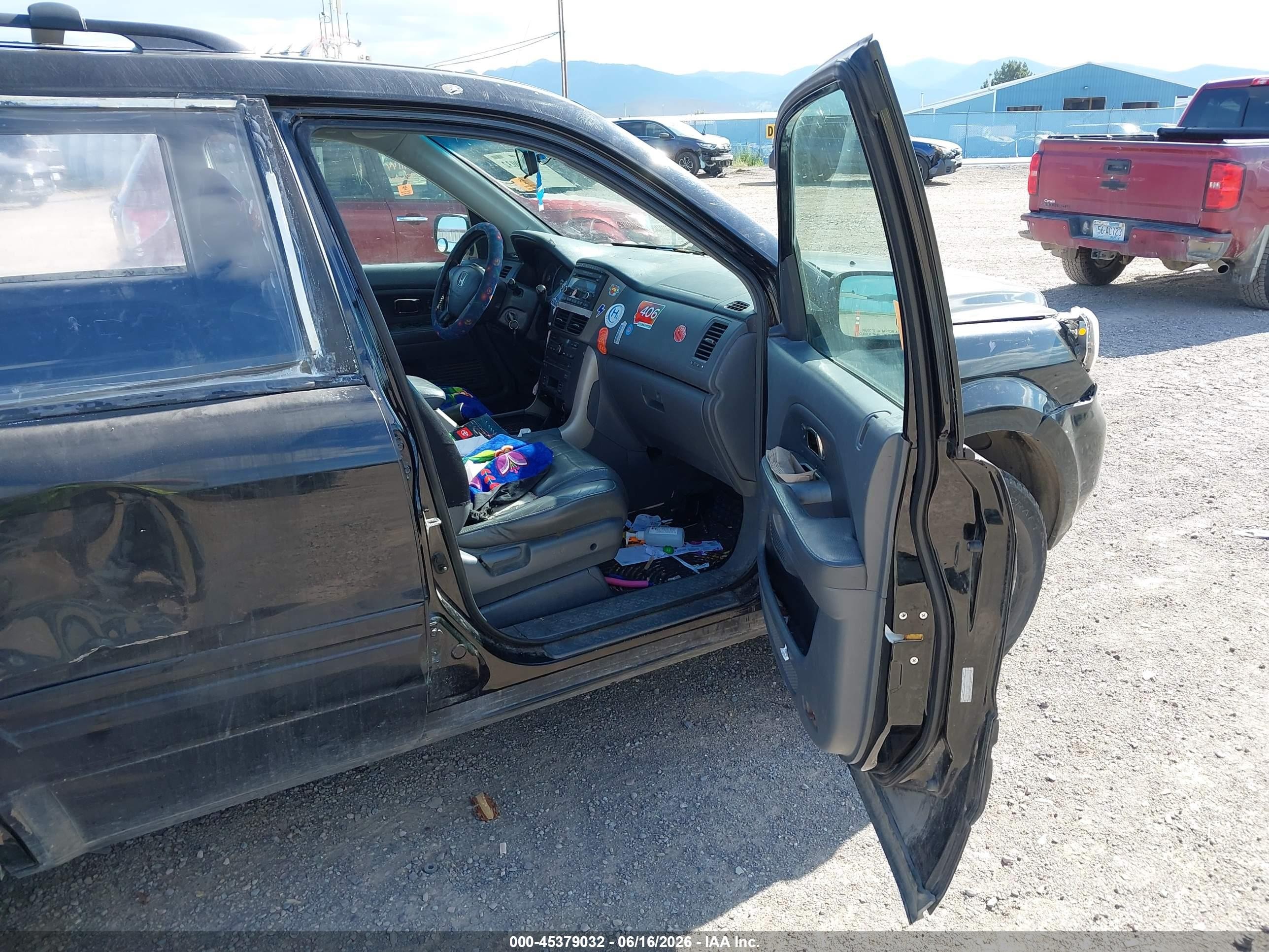 2007 Honda Pilot Ex-l Black vin: 5FNYF18677B022234