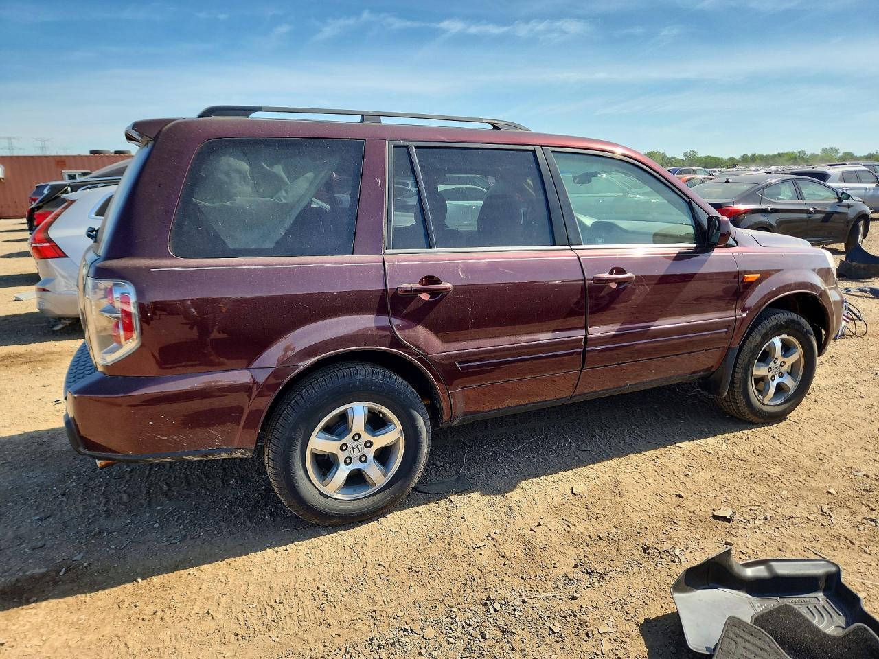 2008 Honda Pilot Exl Burgundy vin: 5FNYF18678B002874