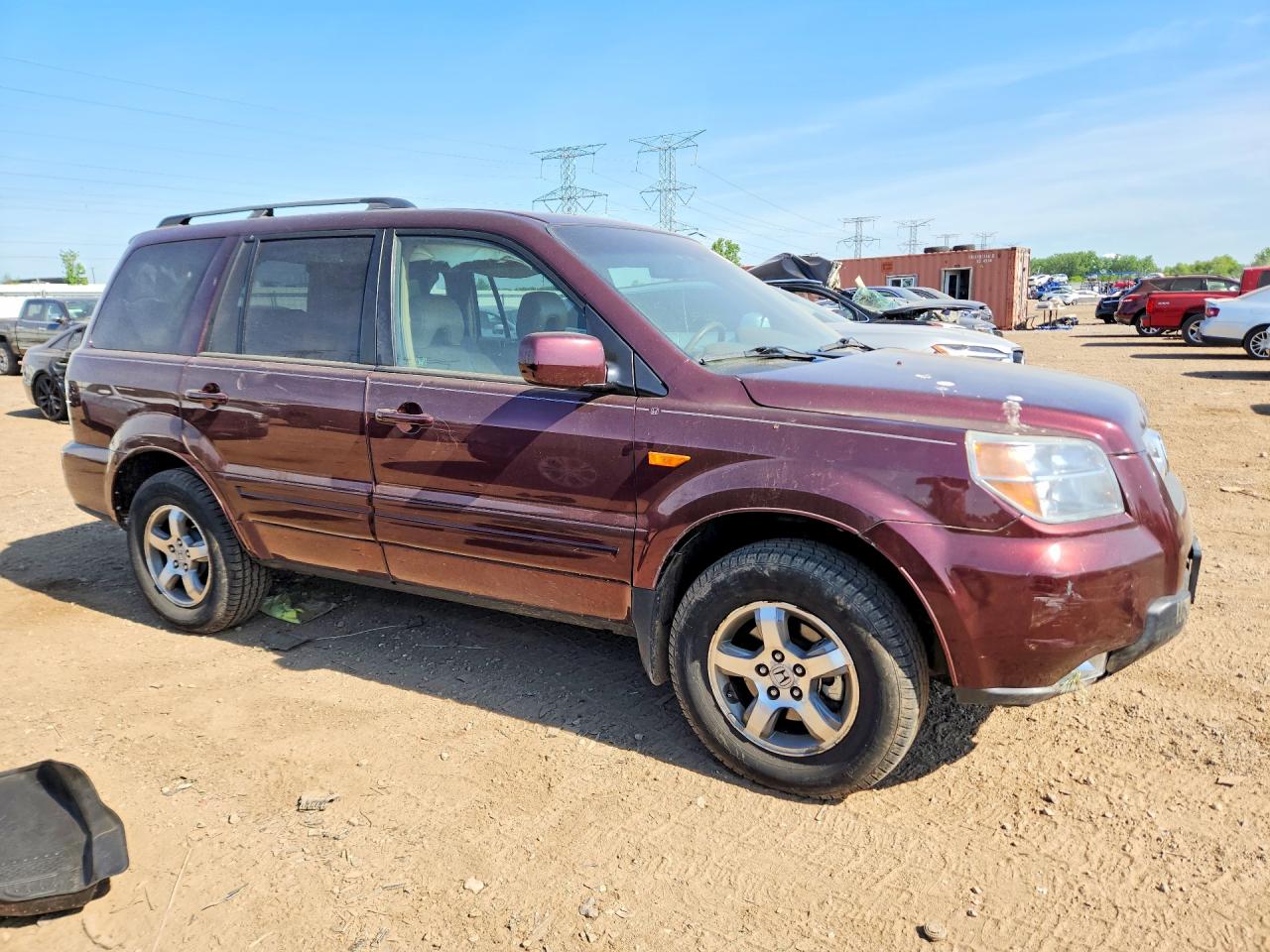 2008 Honda Pilot Exl Burgundy vin: 5FNYF18678B002874