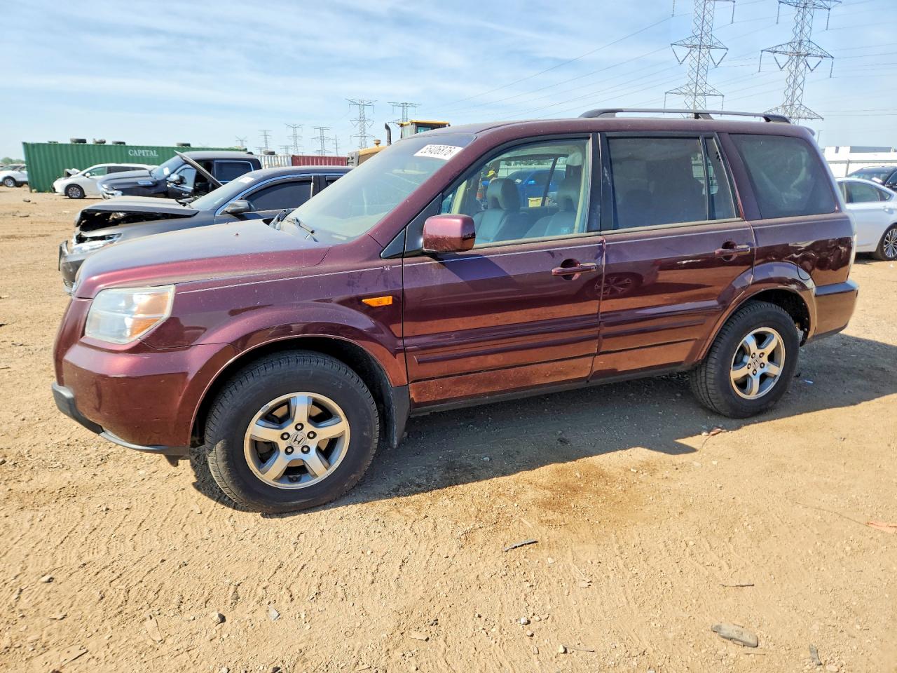 2008 Honda Pilot Exl Burgundy vin: 5FNYF18678B002874