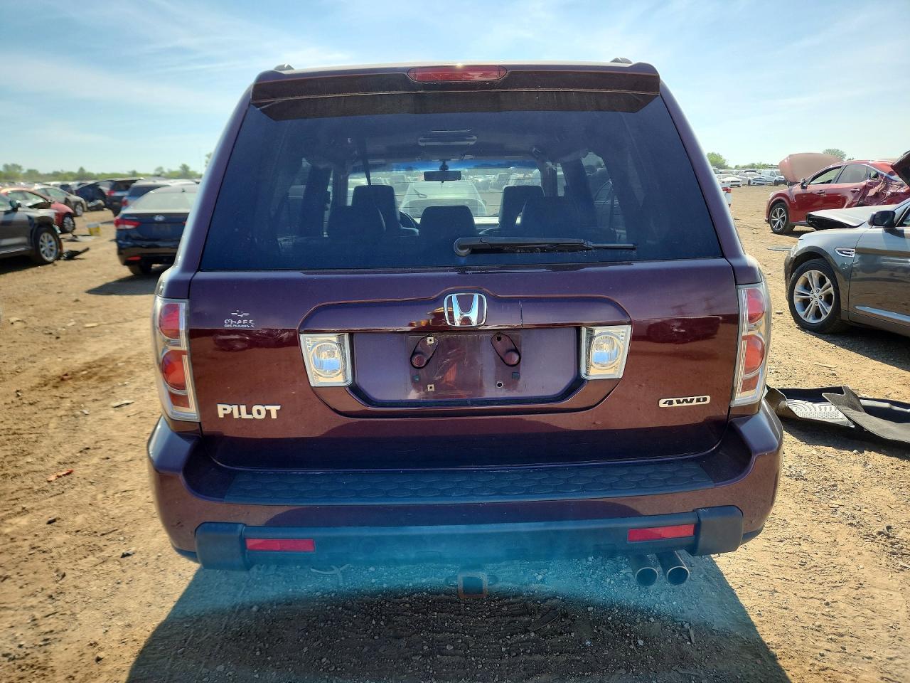 2008 Honda Pilot Exl Burgundy vin: 5FNYF18678B002874