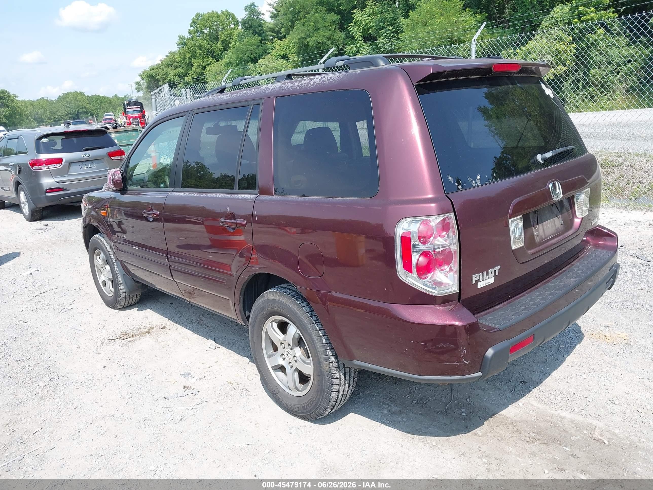 2007 Honda Pilot Ex-l Темно-бордовый vin: 5FNYF18687B002249