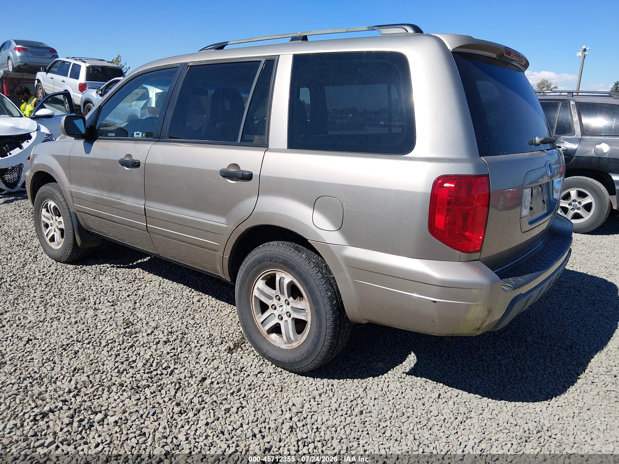 2005 Honda Pilot Ex-l Gold vin: 5FNYF18695B038691