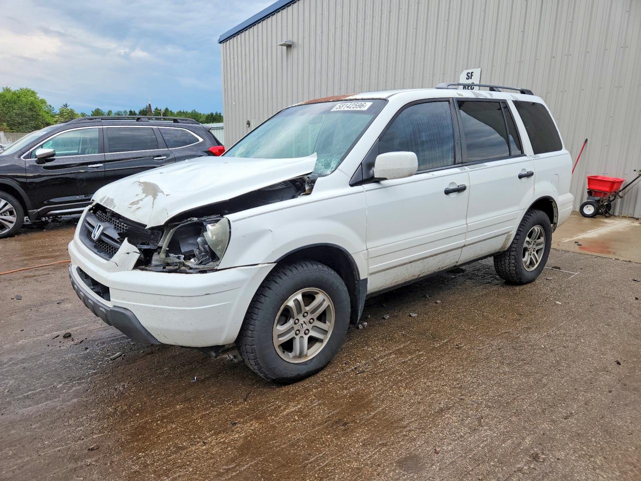 2005 Honda Pilot Exl White vin: 5FNYF18695B047388