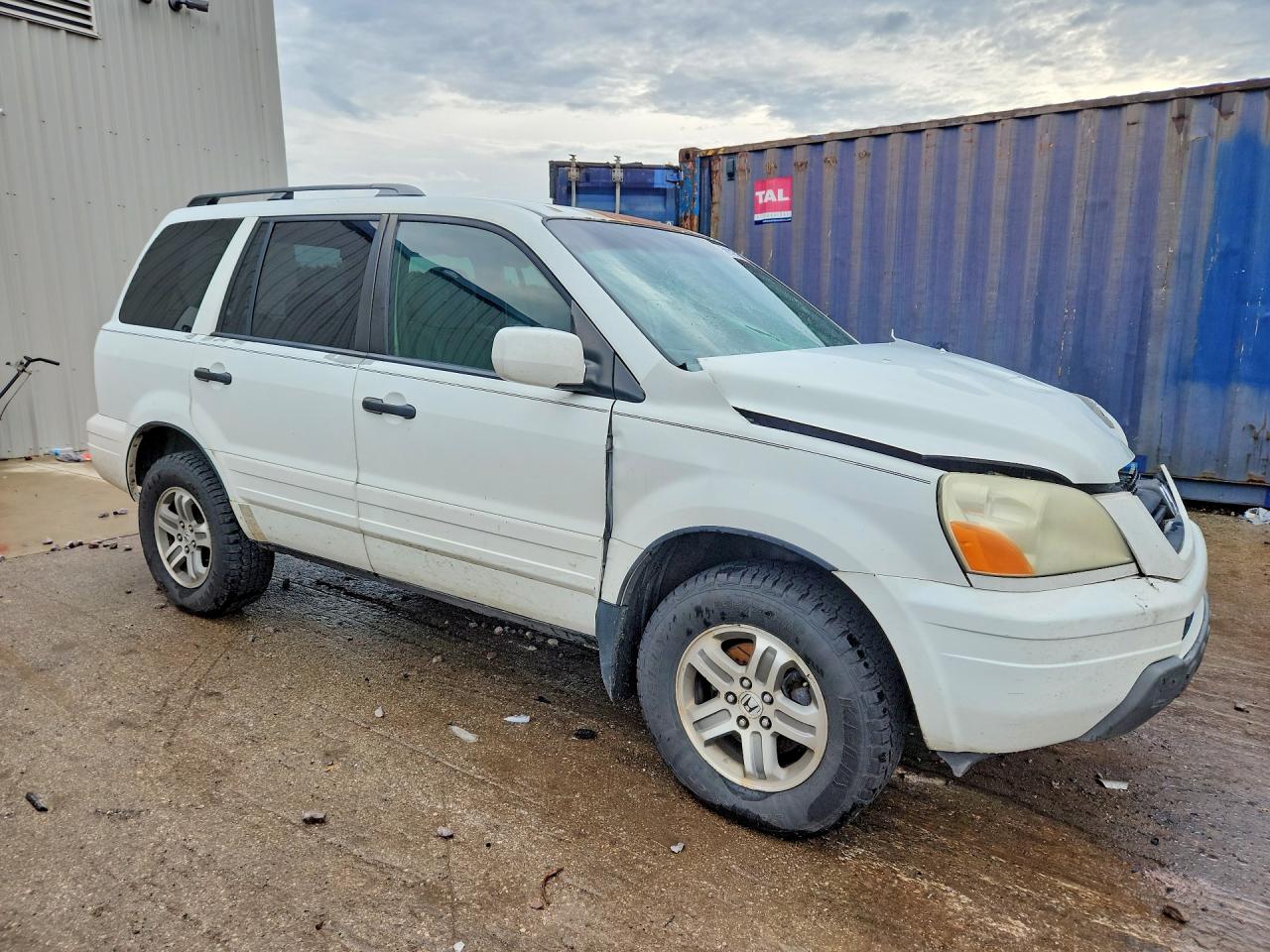 2005 Honda Pilot Exl White vin: 5FNYF18695B047388