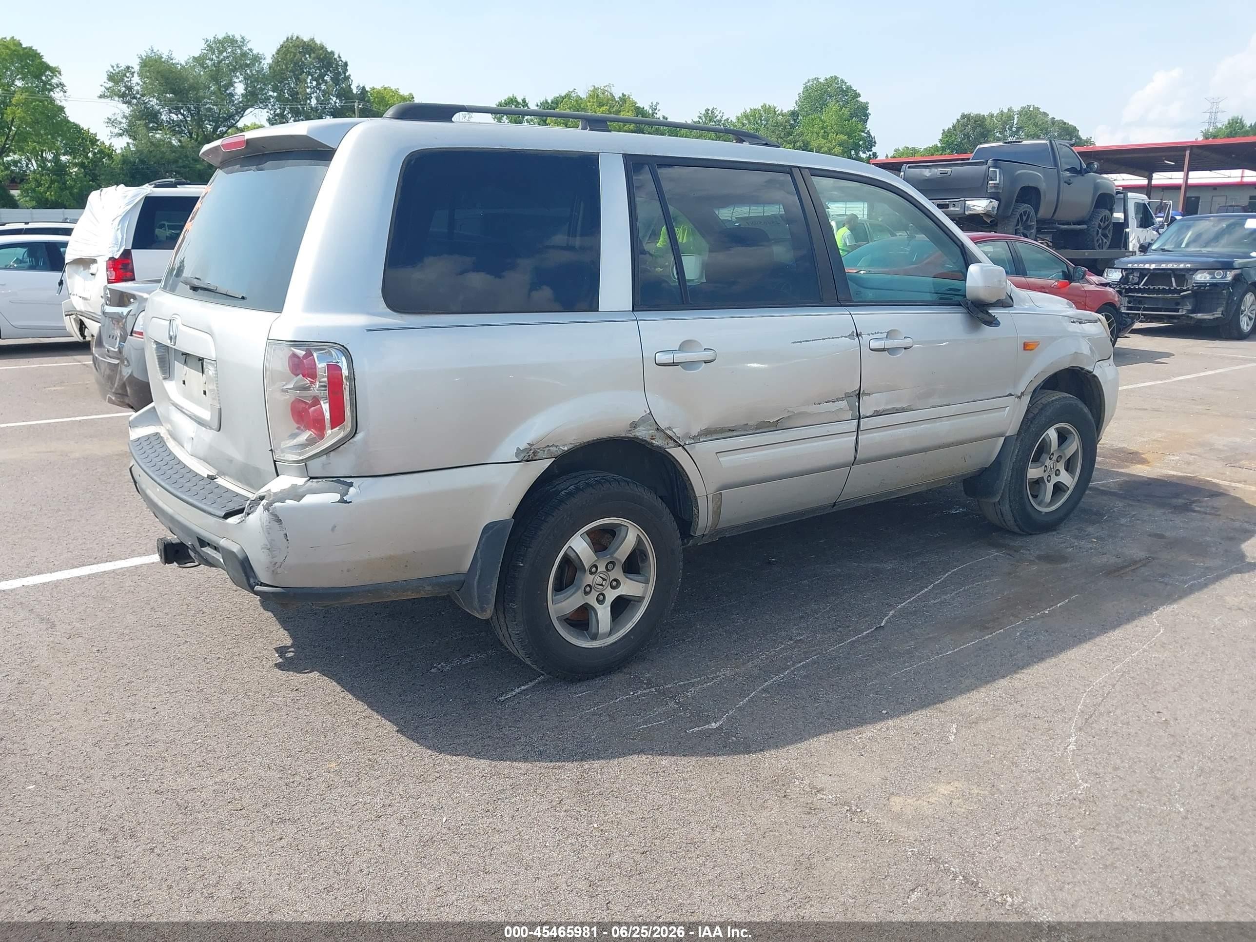 2006 Honda Pilot Ex-l Silver vin: 5FNYF18696B030480