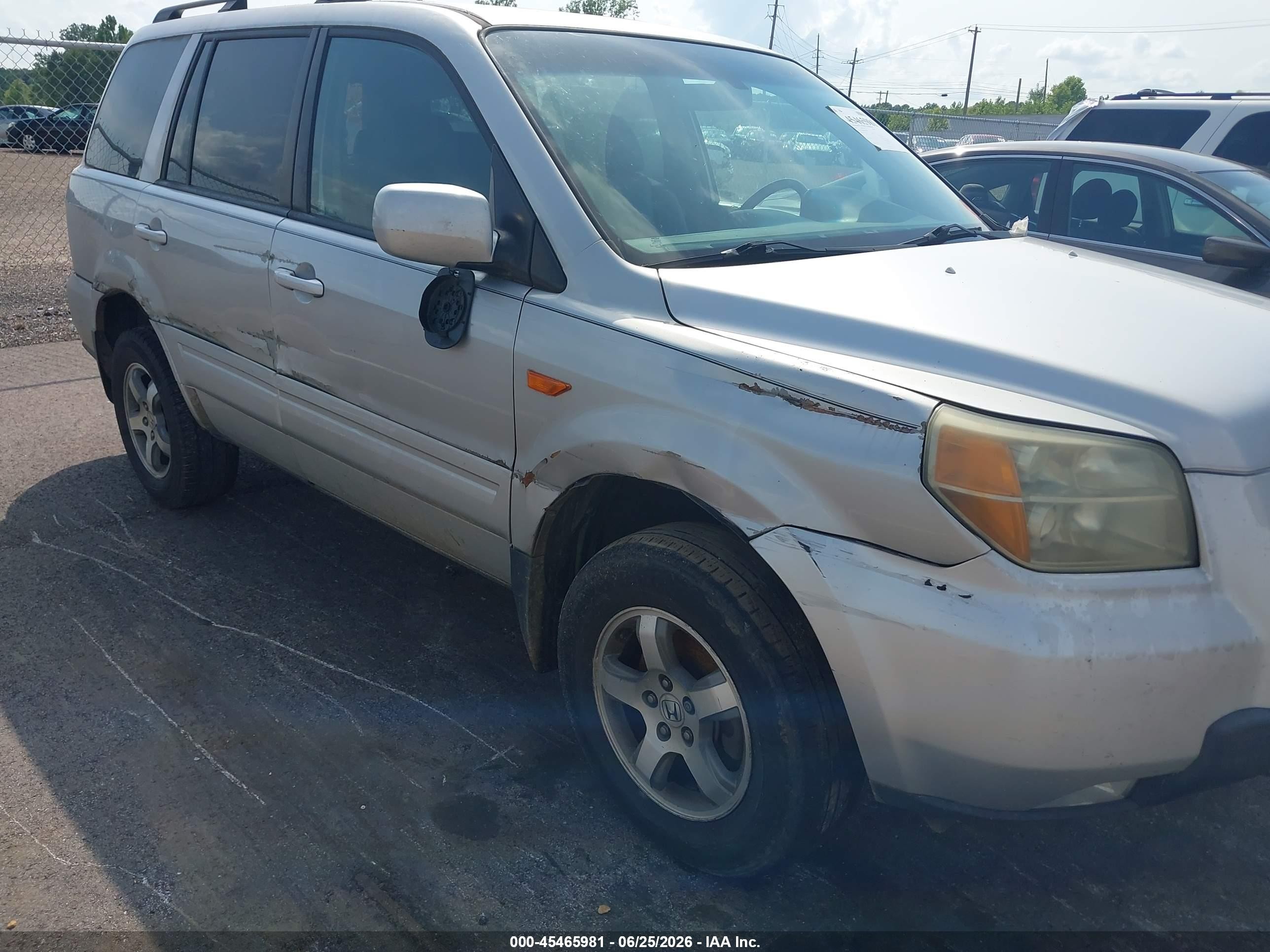 2006 Honda Pilot Ex-l Silver vin: 5FNYF18696B030480