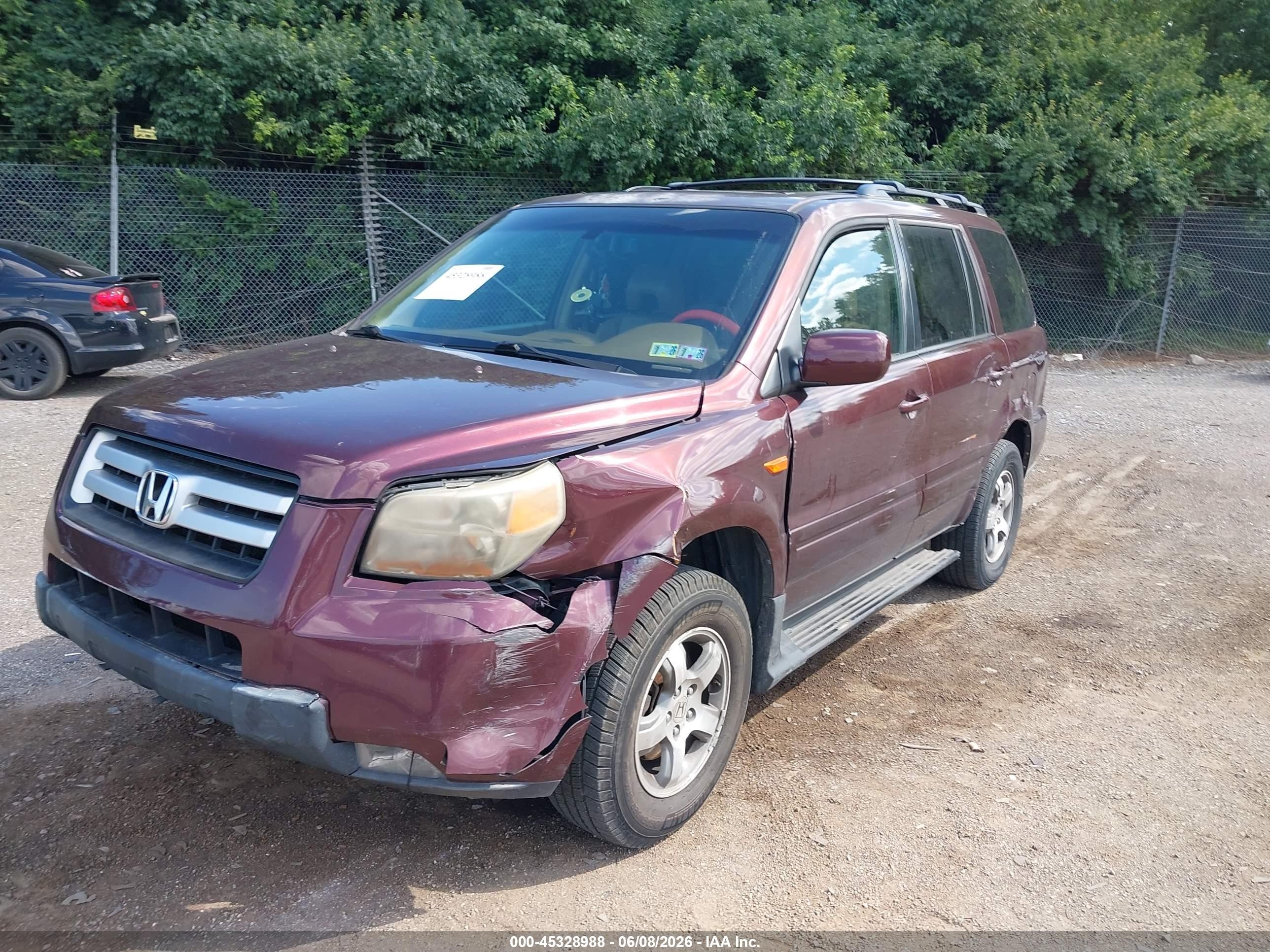 2008 Honda Pilot Ex-l Maroon vin: 5FNYF18698B040283