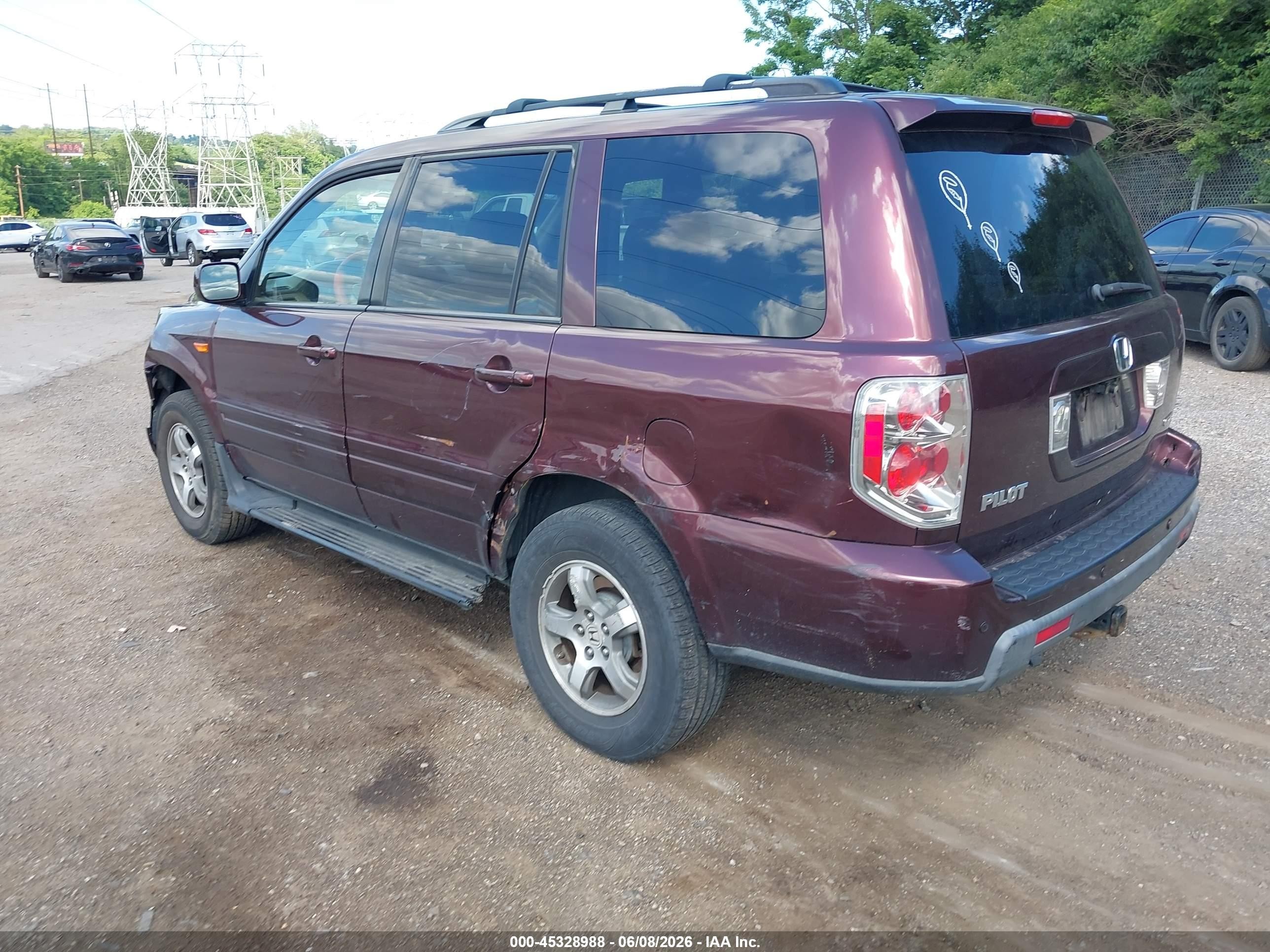 2008 Honda Pilot Ex-l Maroon vin: 5FNYF18698B040283