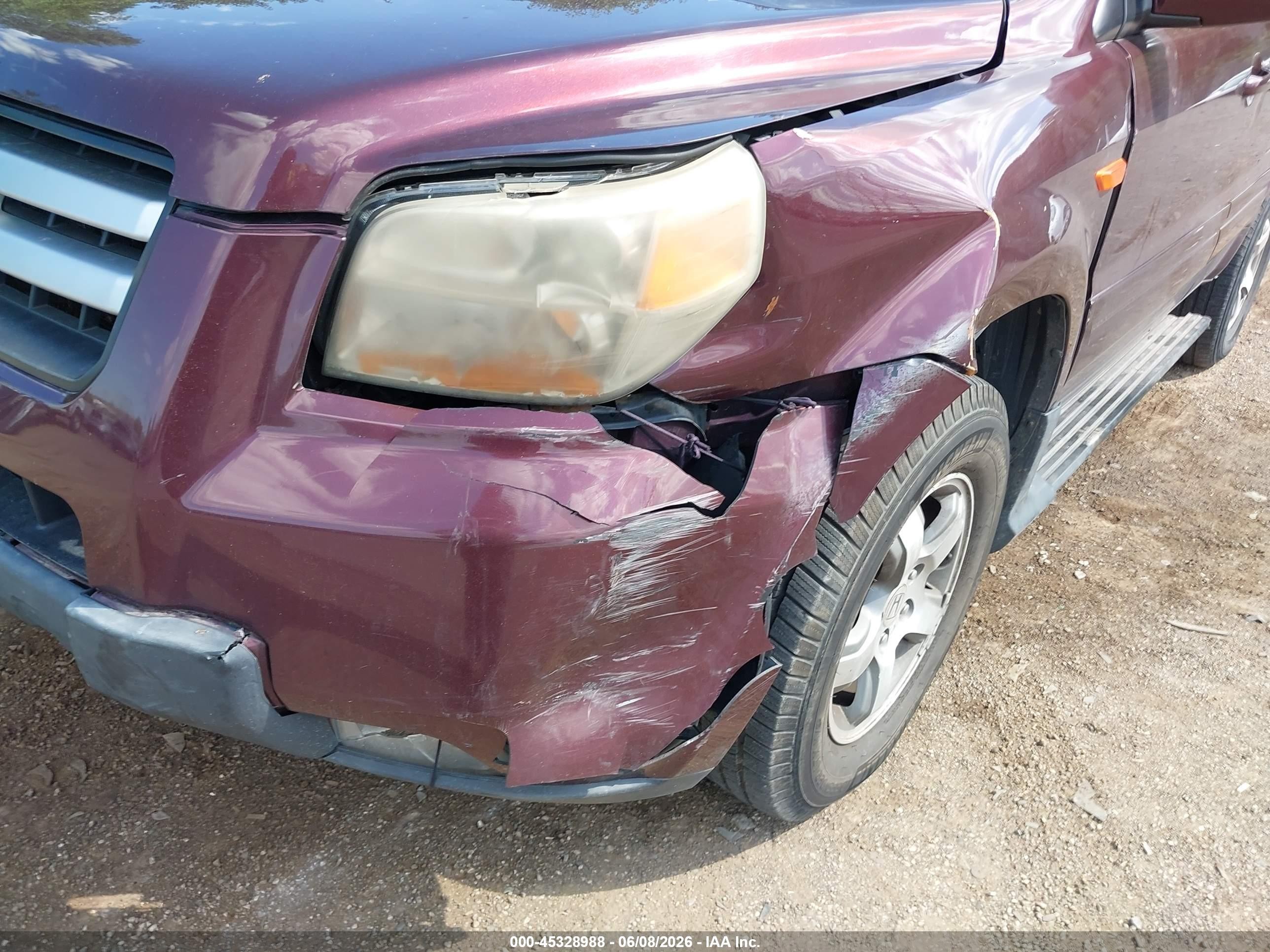 2008 Honda Pilot Ex-l Maroon vin: 5FNYF18698B040283