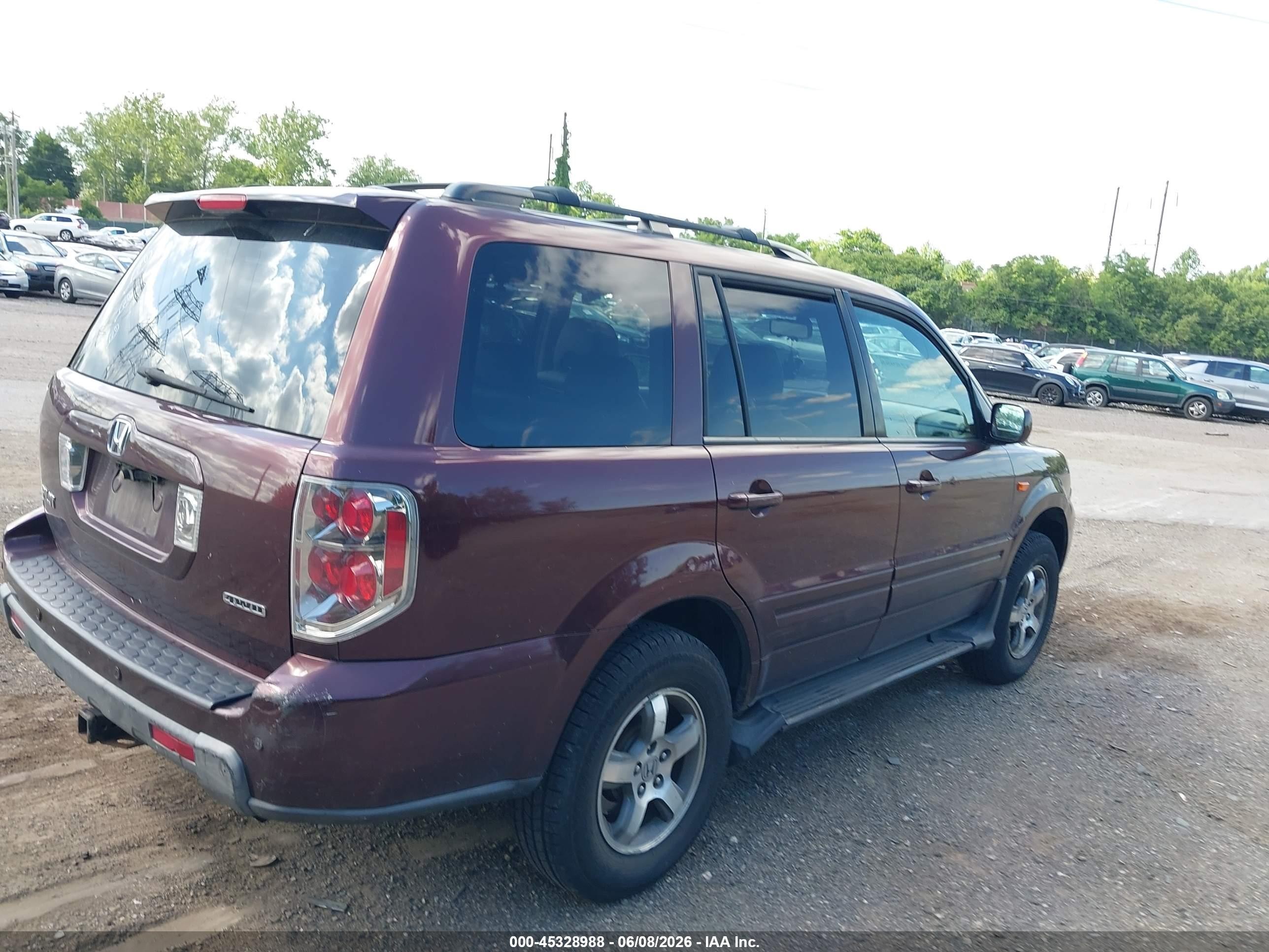2008 Honda Pilot Ex-l Maroon vin: 5FNYF18698B040283