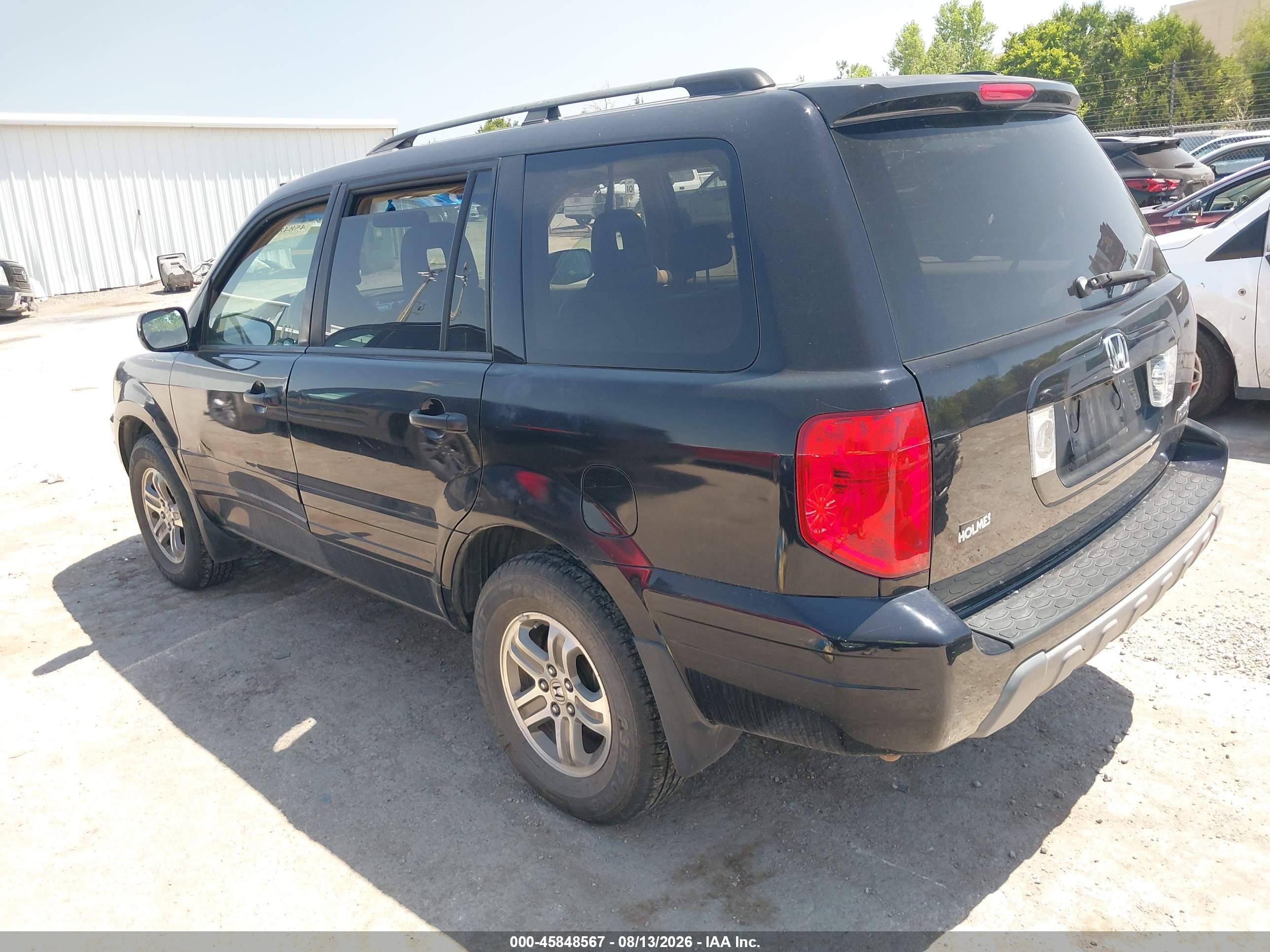 2005 Honda Pilot Ex-l Черный vin: 5FNYF186X5B021365