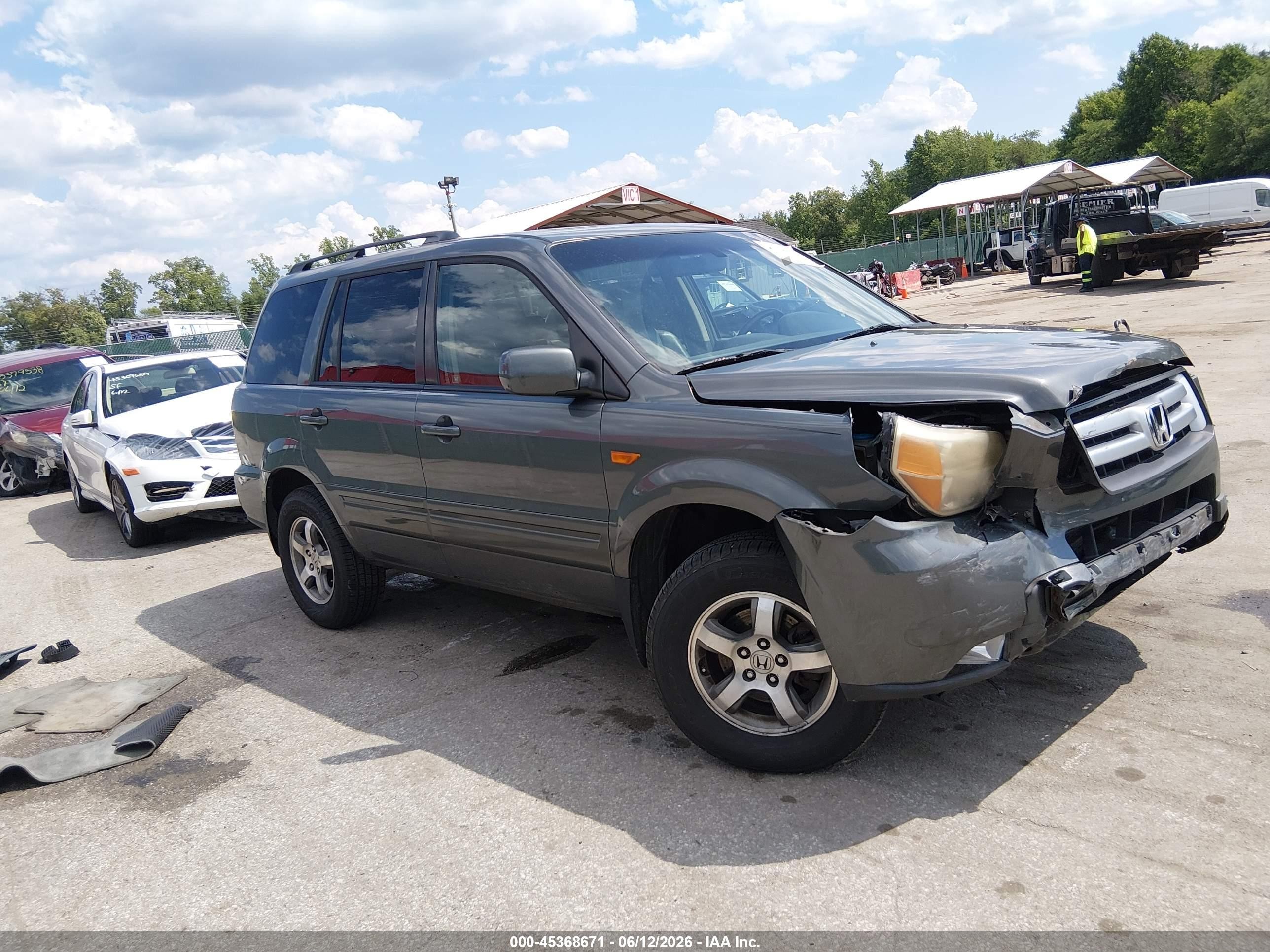 2008 Honda Pilot Ex-l Gray vin: 5FNYF186X8B022875