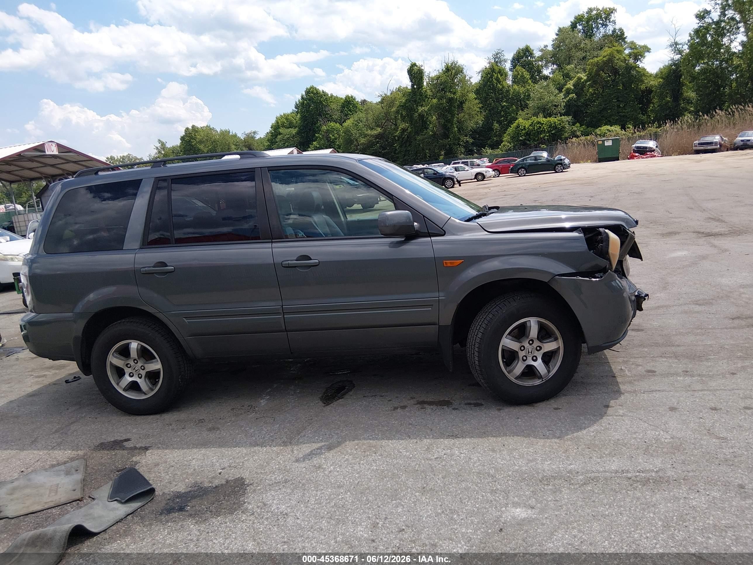 2008 Honda Pilot Ex-l Gray vin: 5FNYF186X8B022875