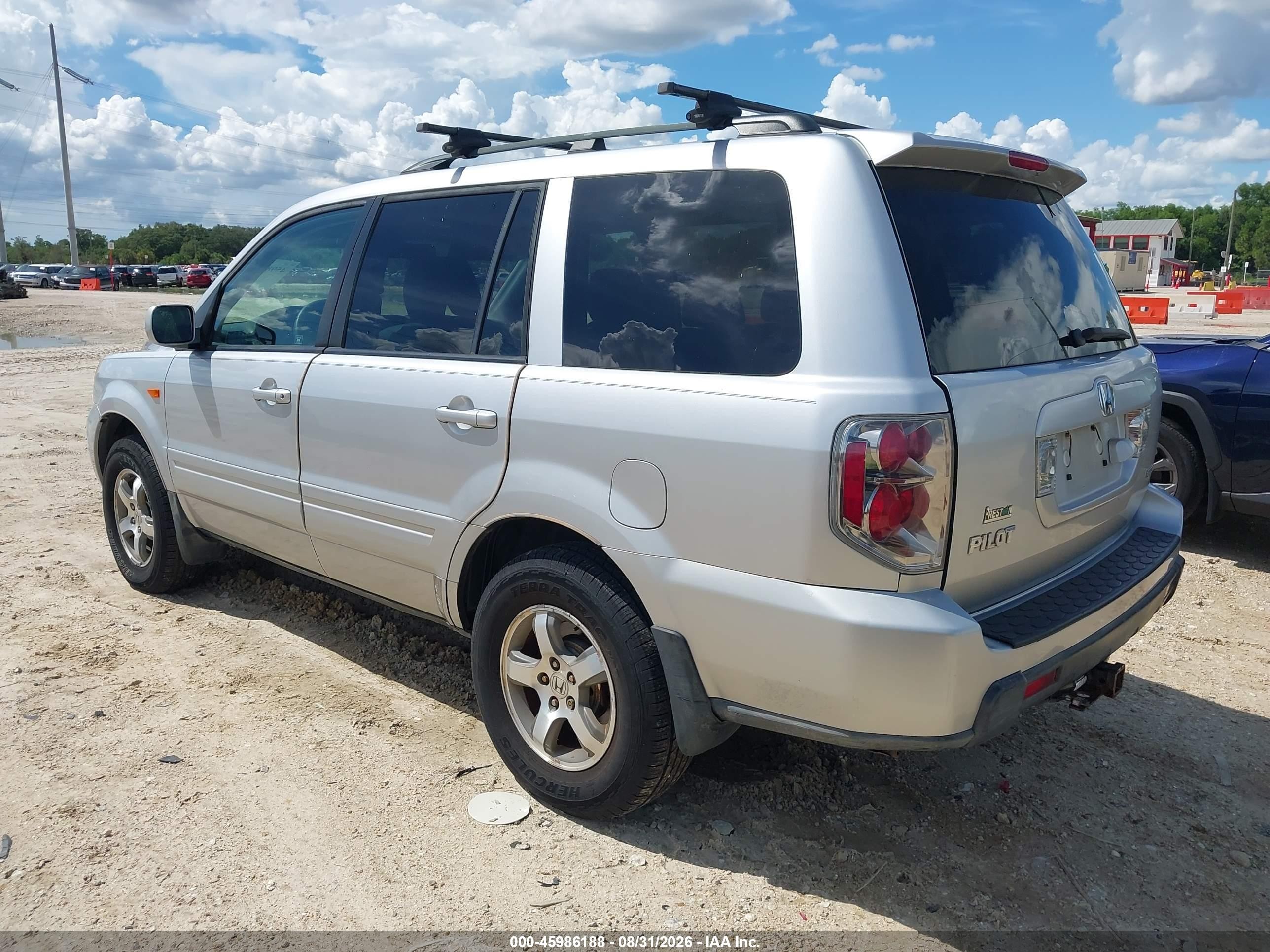 2007 Honda Pilot Ex-l Silver vin: 5FNYF18707B011424