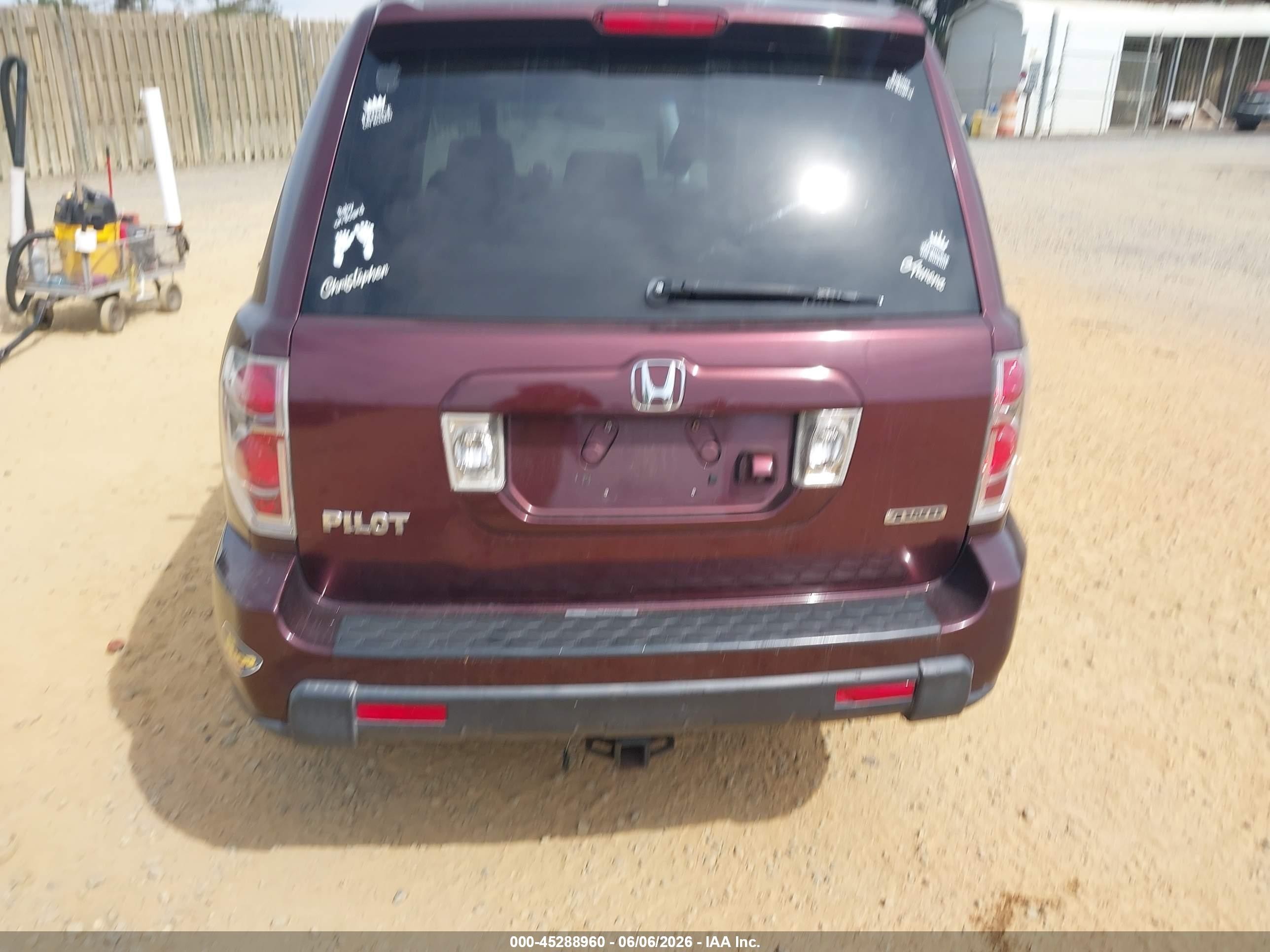 2007 Honda Pilot Ex-l Purple vin: 5FNYF18717B008189