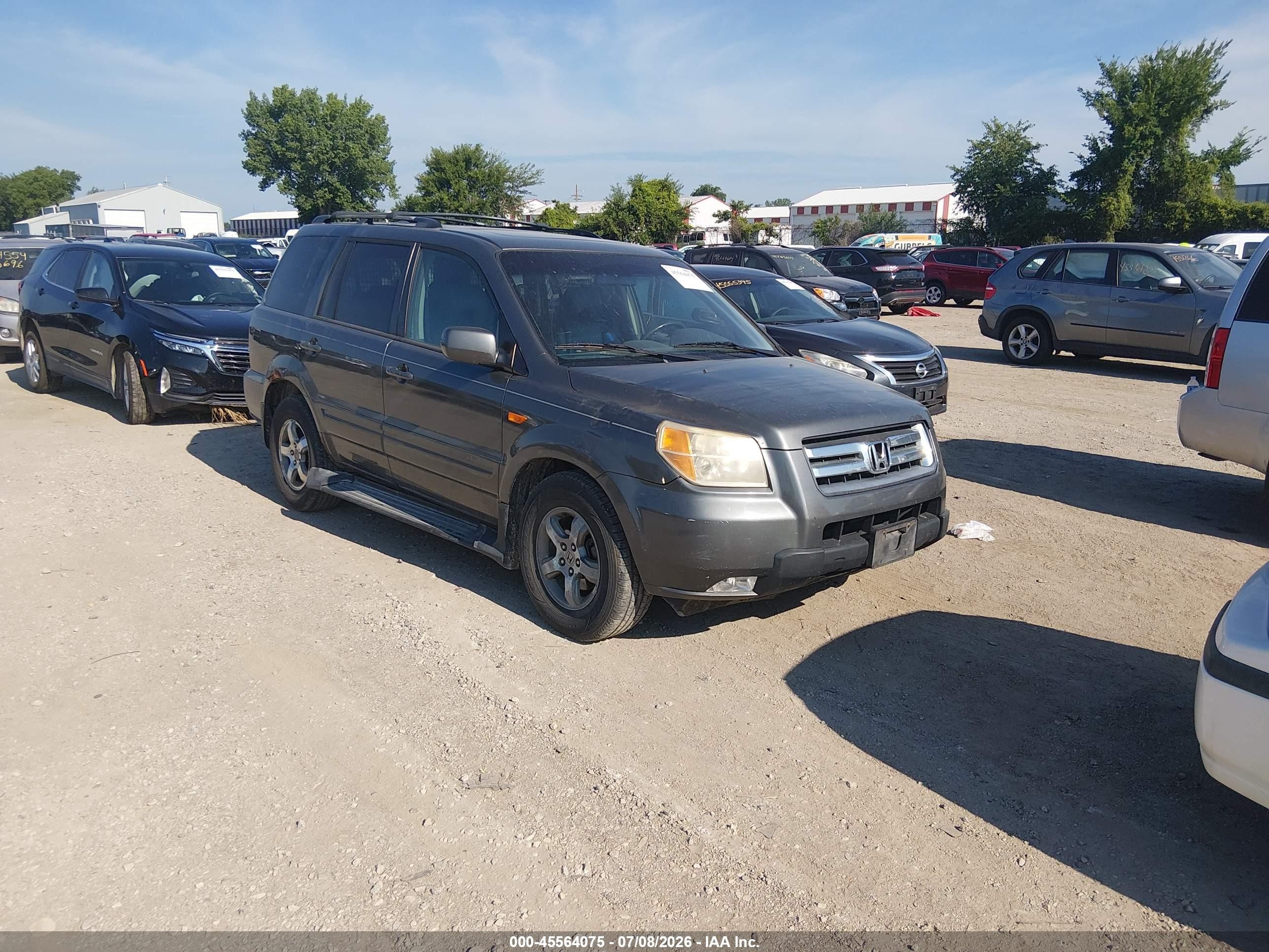 2007 Honda Pilot Ex-l Gray vin: 5FNYF18717B013795