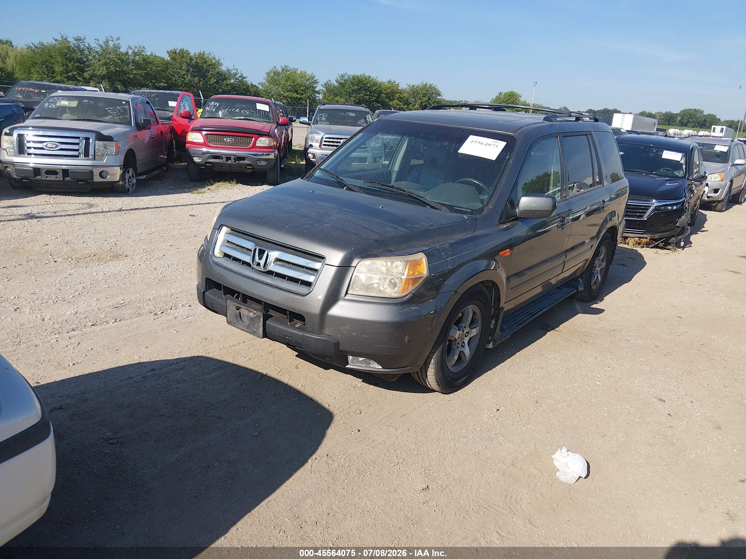 2007 Honda Pilot Ex-l Gray vin: 5FNYF18717B013795