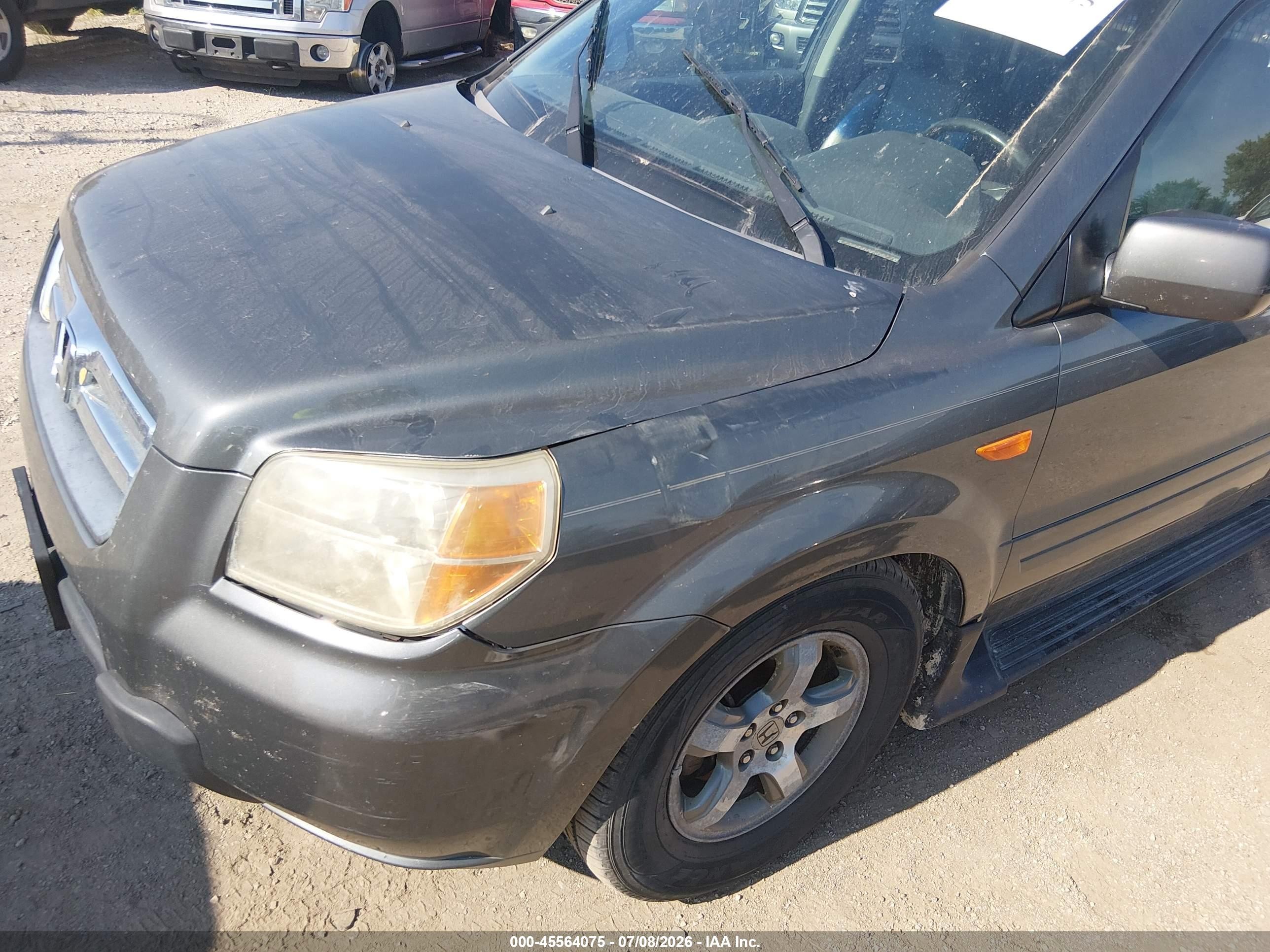 2007 Honda Pilot Ex-l Gray vin: 5FNYF18717B013795