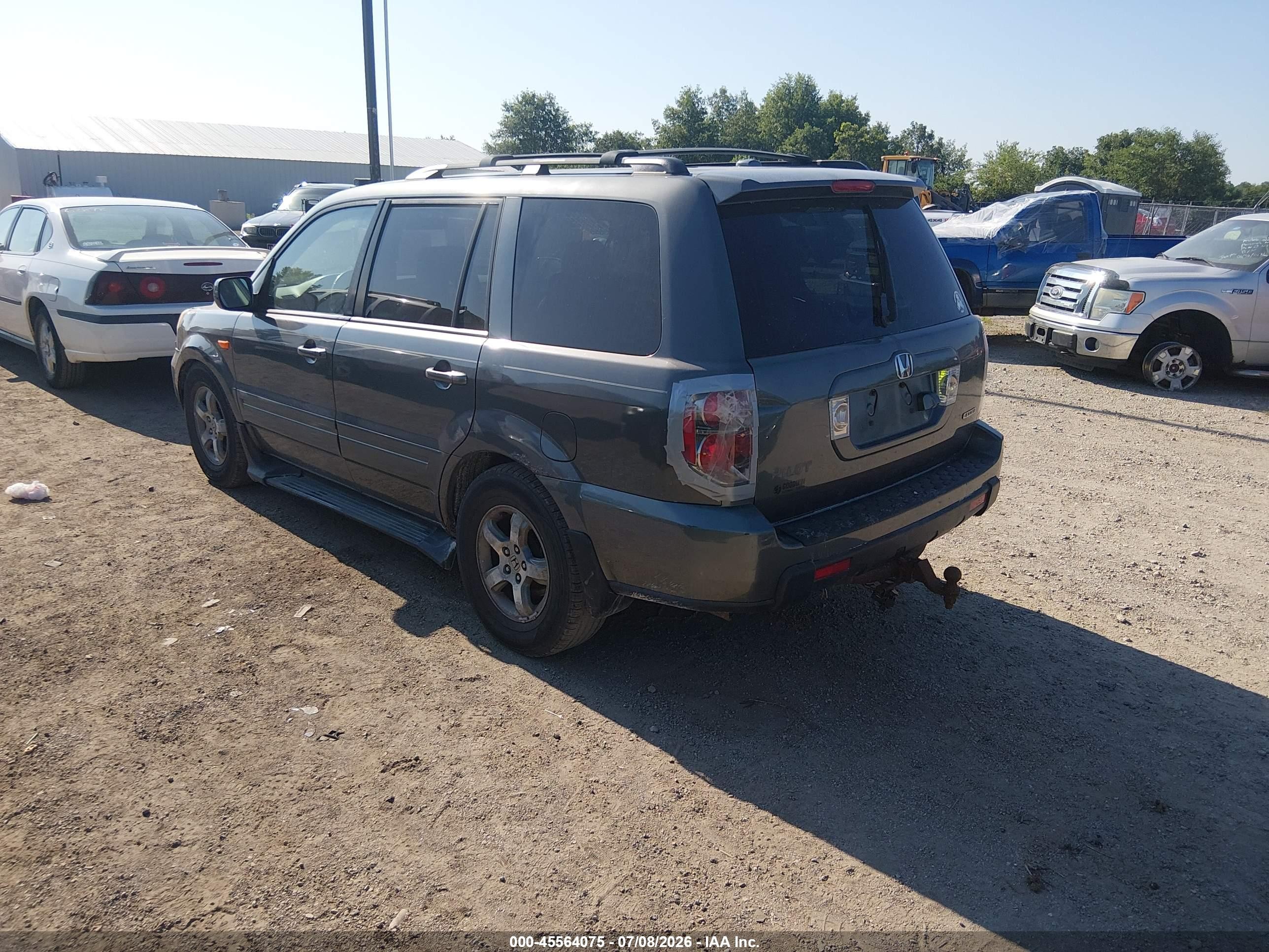 2007 Honda Pilot Ex-l Gray vin: 5FNYF18717B013795